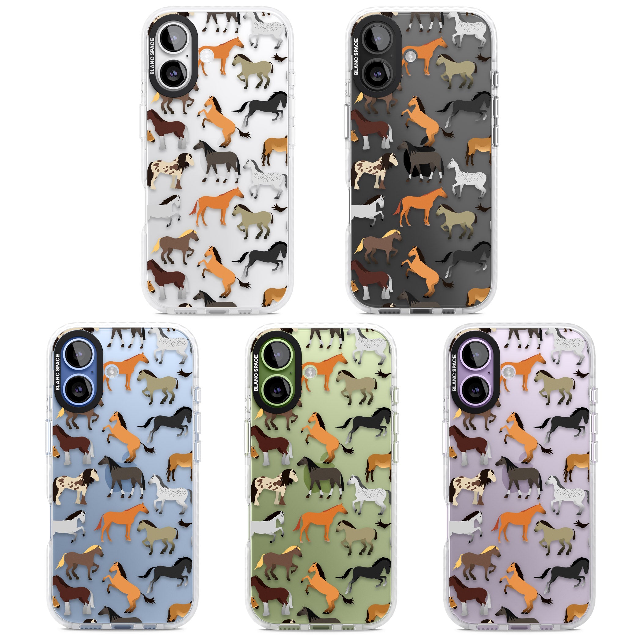 Horse Pattern iPhone 17 Impact Clear Phone Case APT Impact Protection