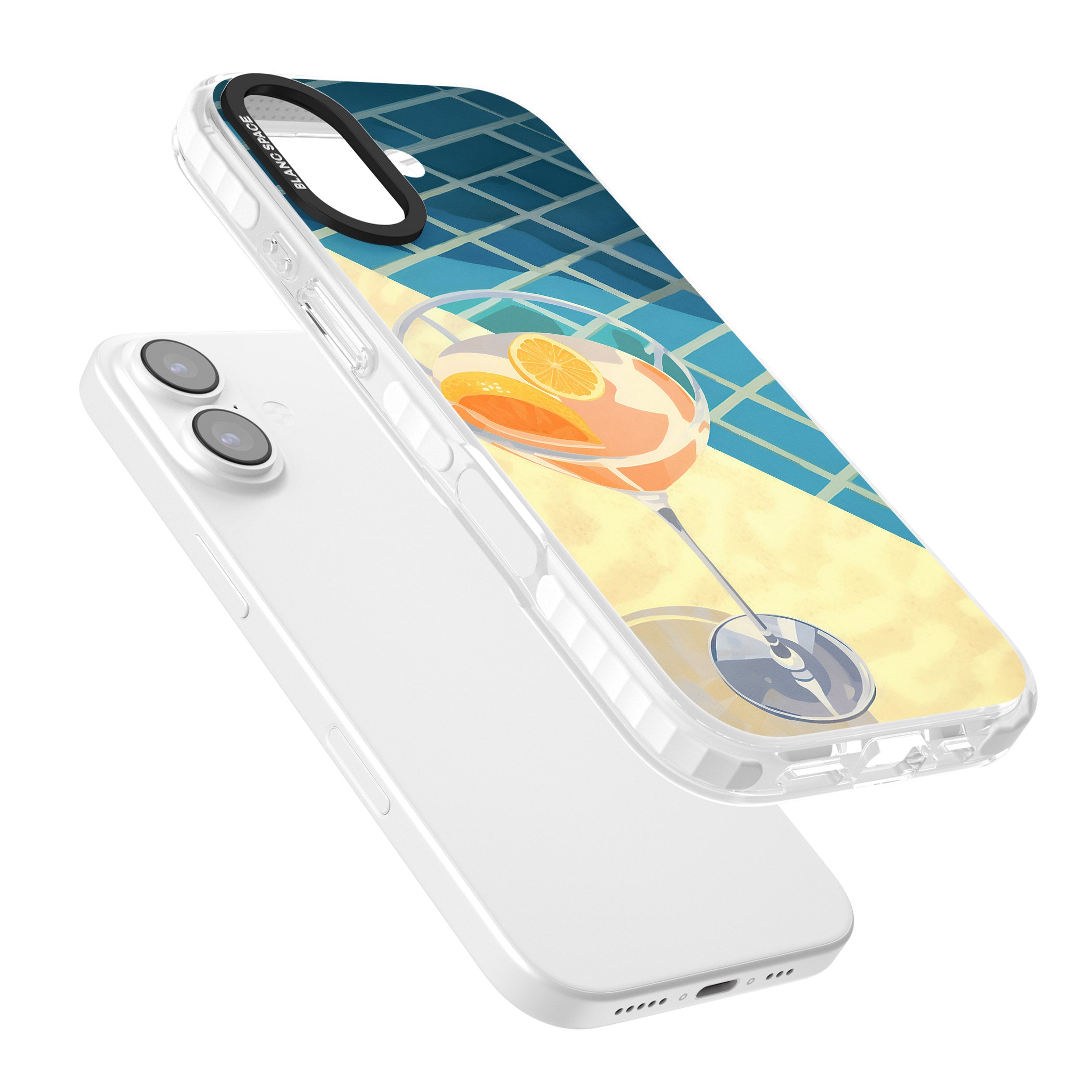 Poolside Citrus Cocktail iPhone 17 Impact Clear Phone Case Colours