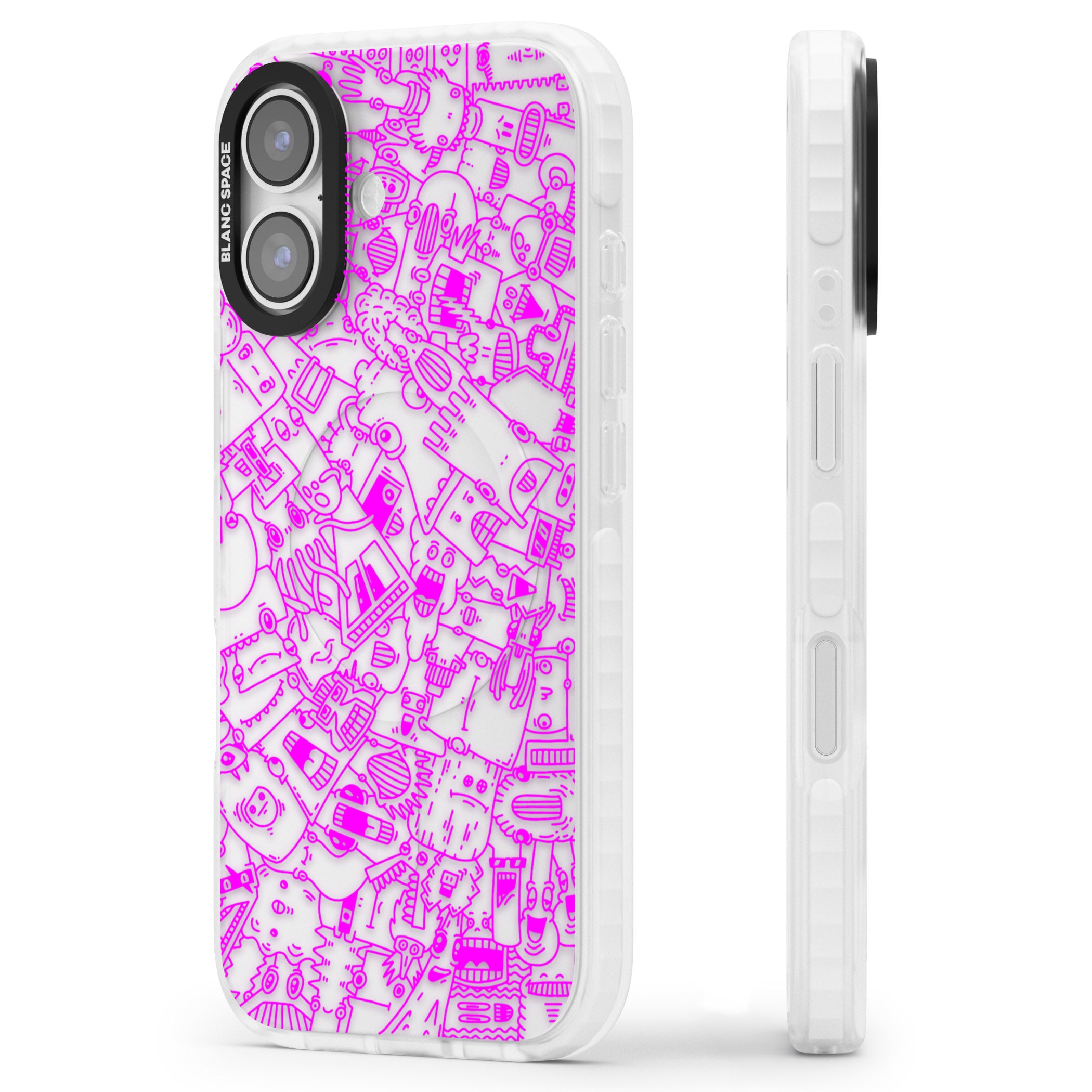 Pink Pals iPhone 17 Impact Clear Phone Case Side Profile