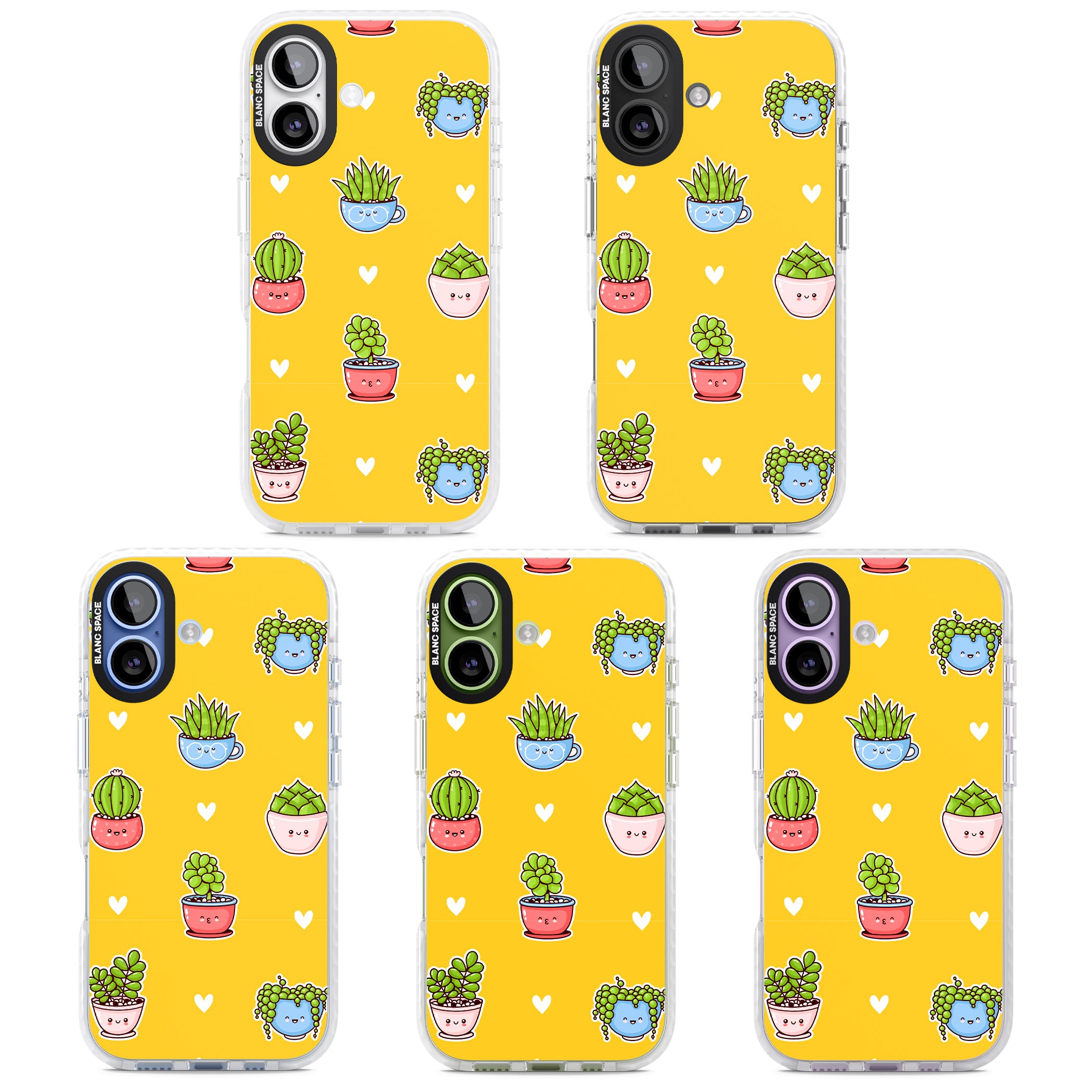 Plant Faces Kawaii Pattern iPhone 17 Impact Clear Phone Case APT Impact Protection