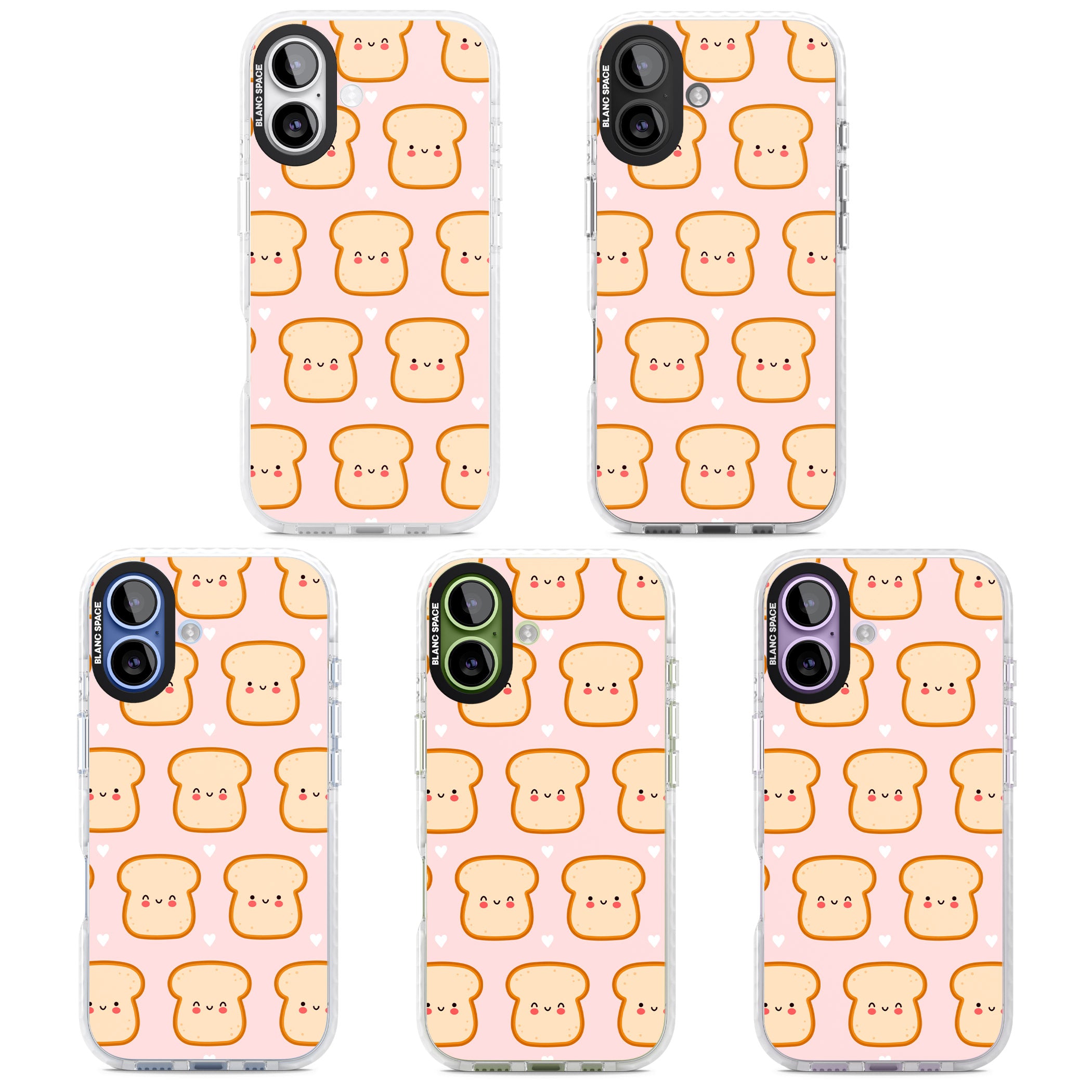 Bread Faces Kawaii Pattern iPhone 17 Impact Clear Phone Case APT Impact Protection