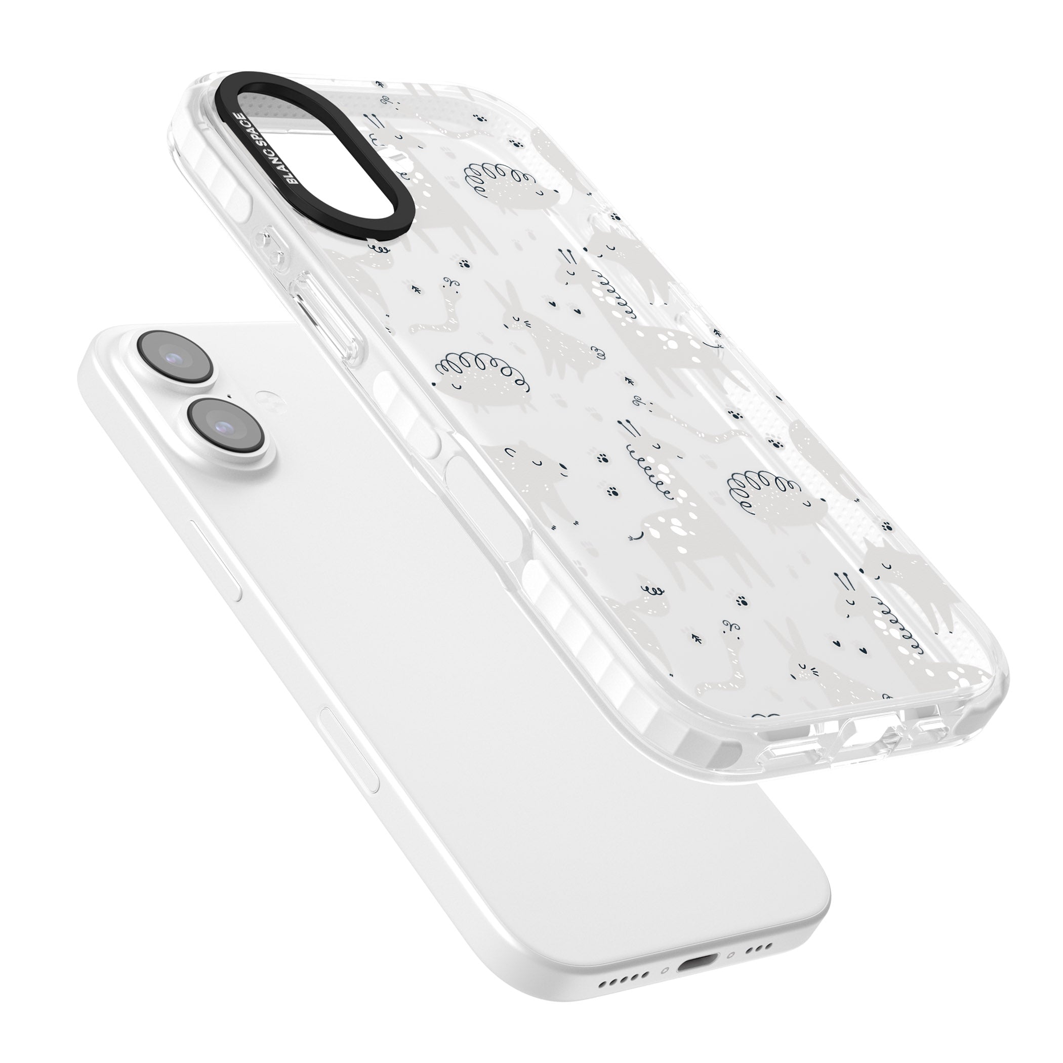 Monochrome Animal Party iPhone 17 Impact Clear Phone Case Colours