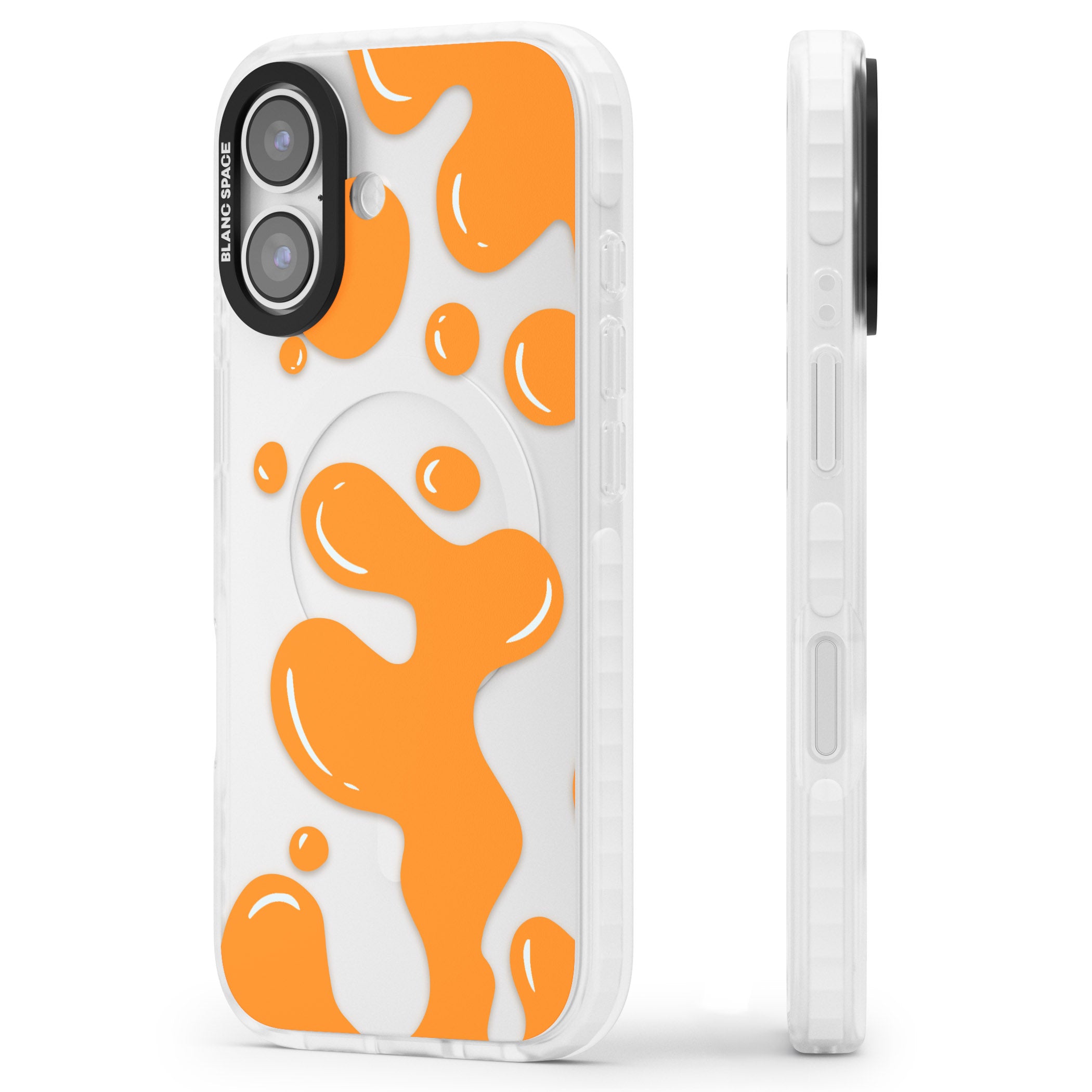 Orange Lava Lamp iPhone 17 Impact Clear Phone Case Side Profile