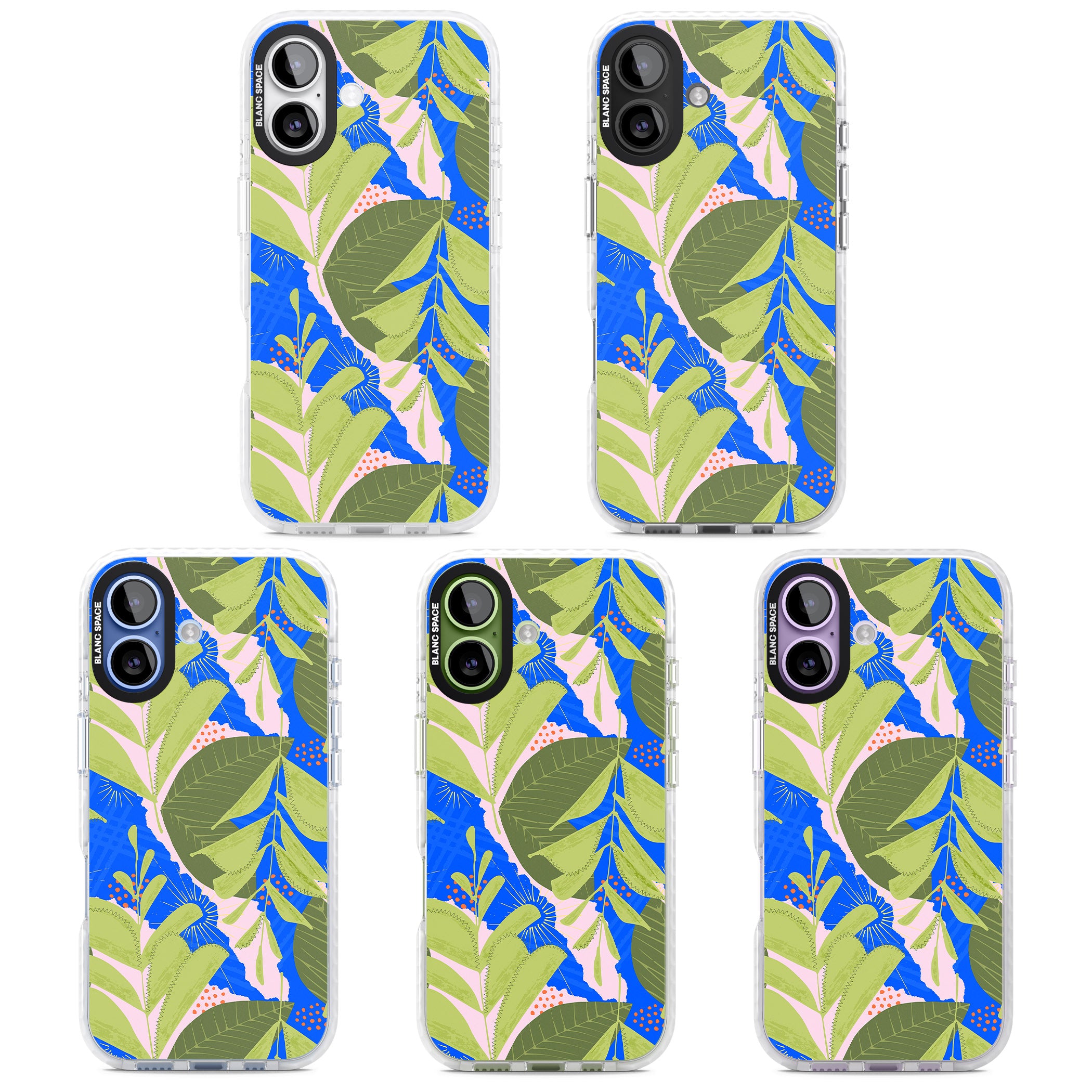 Fern Leaves Abstract Pattern iPhone 17 Impact Pro Clear Phone Case APT Impact Protection