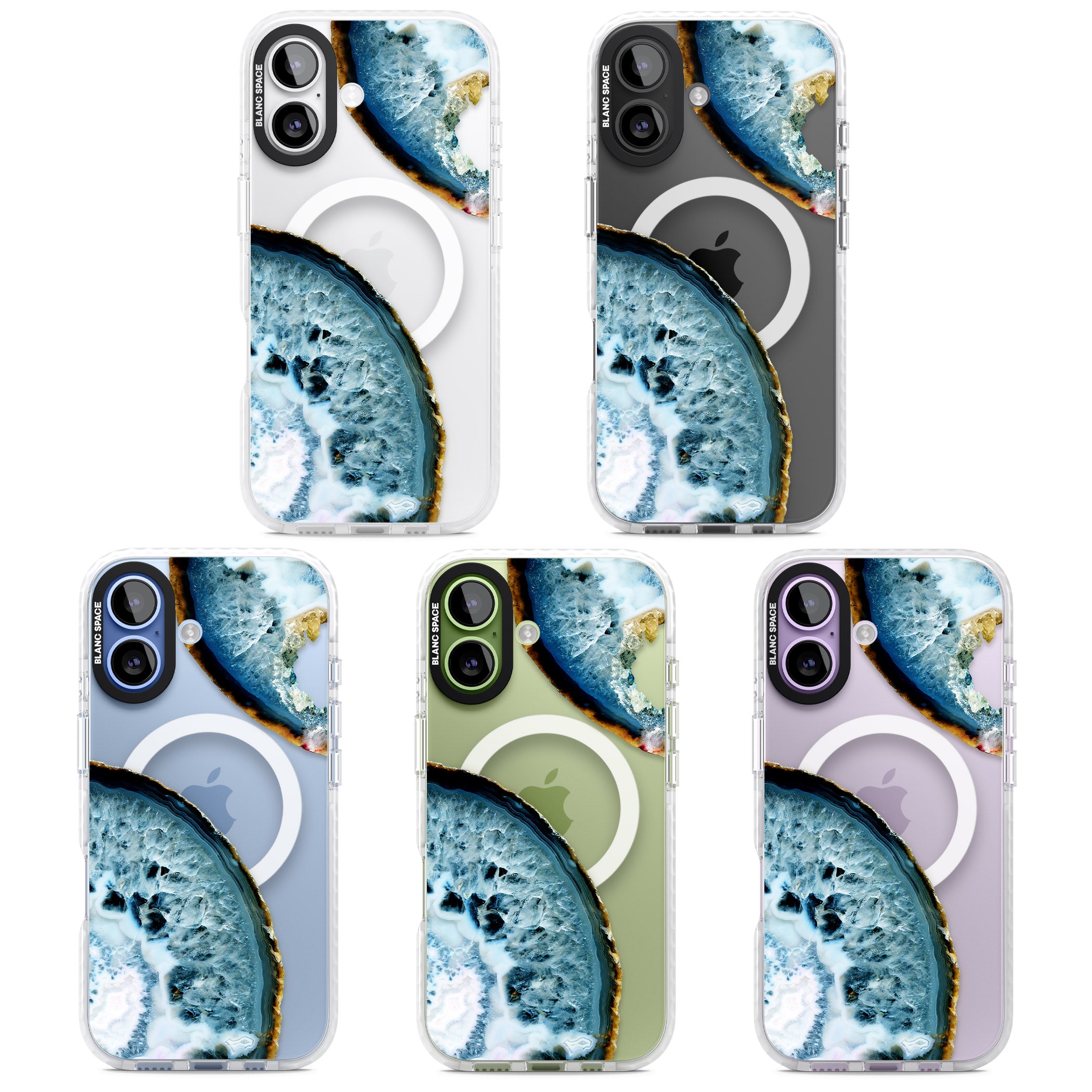 Blue Agate Slice iPhone 17 Impact Pro Clear Phone Case APT Impact Protection