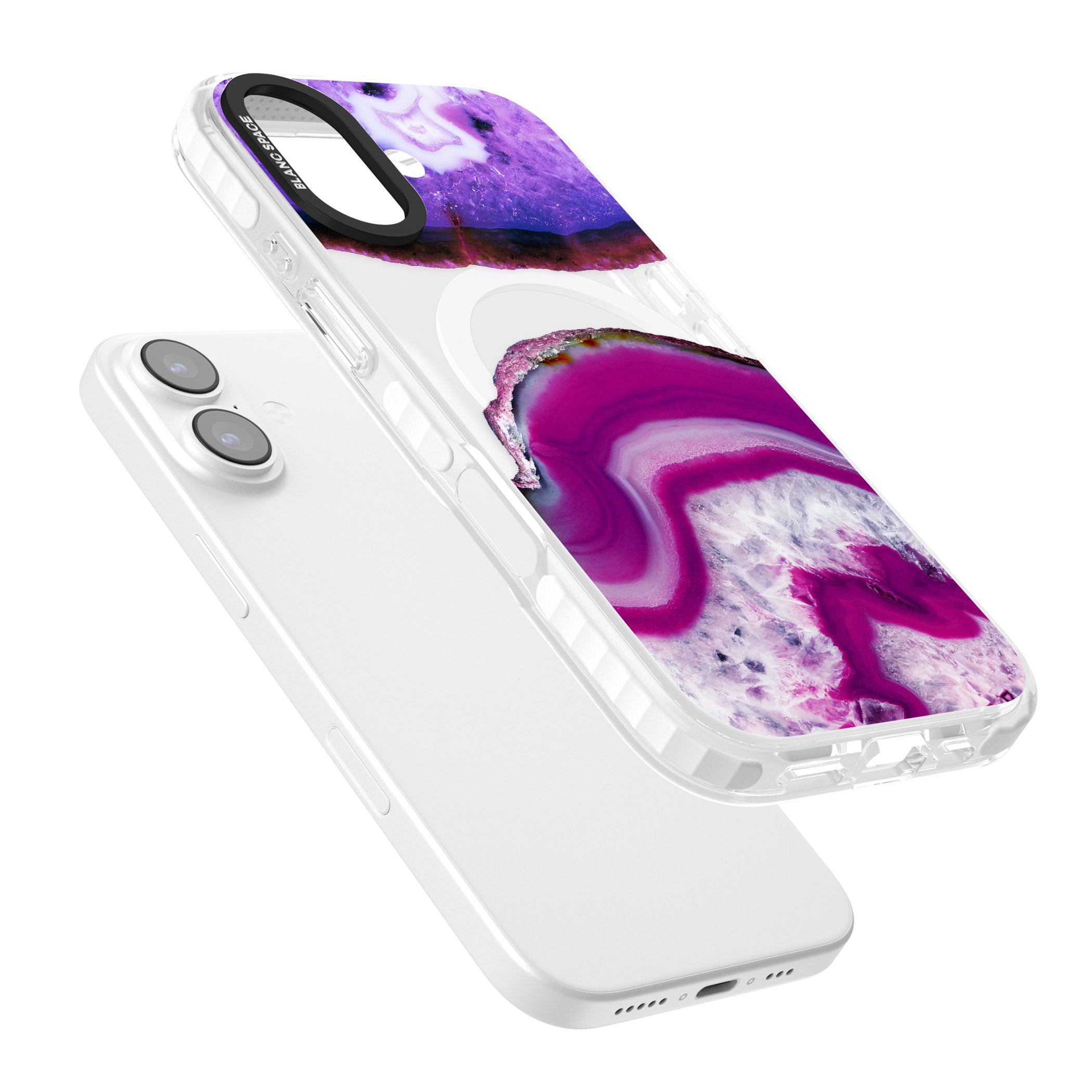 Amethyst Crystal Slice iPhone 17 Impact Pro Clear Phone Case Colours