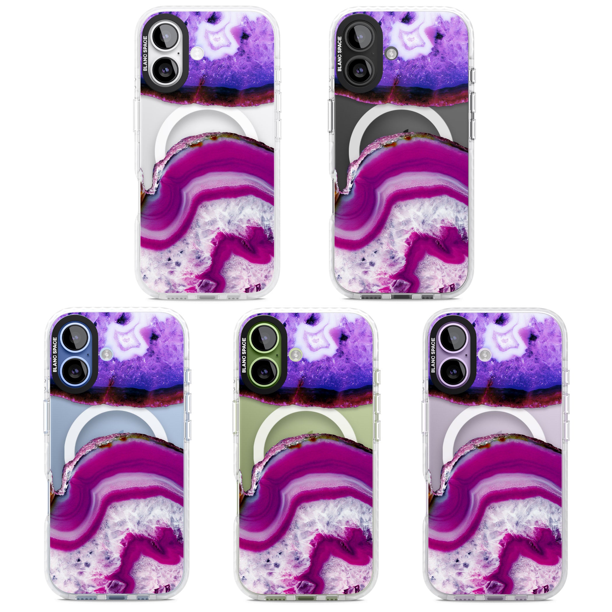 Amethyst Crystal Slice iPhone 17 Impact Pro Clear Phone Case APT Impact Protection