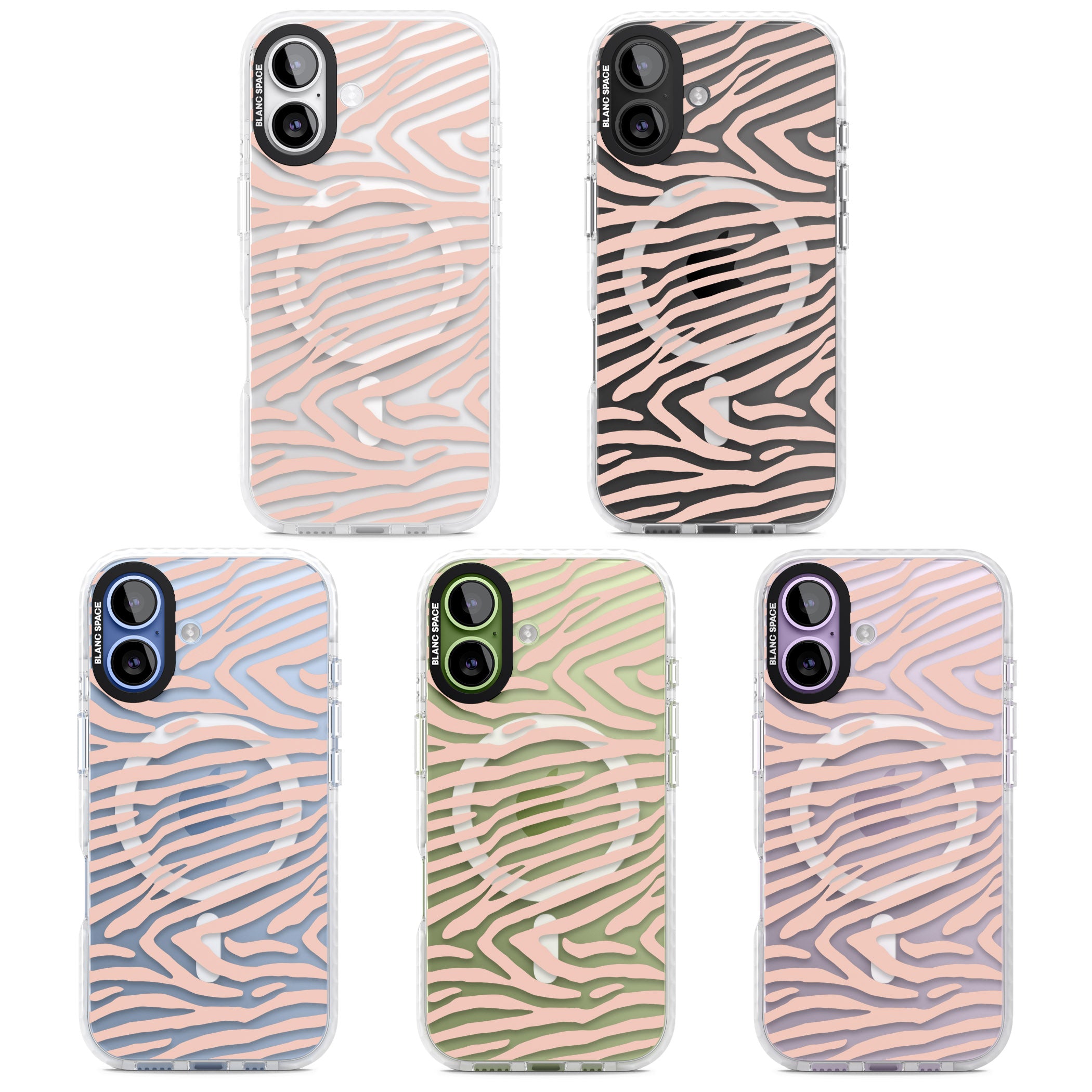 Horizontal Zebra Stripes Transparent Animal Print iPhone 17 Impact Pro Clear Phone Case APT Impact Protection