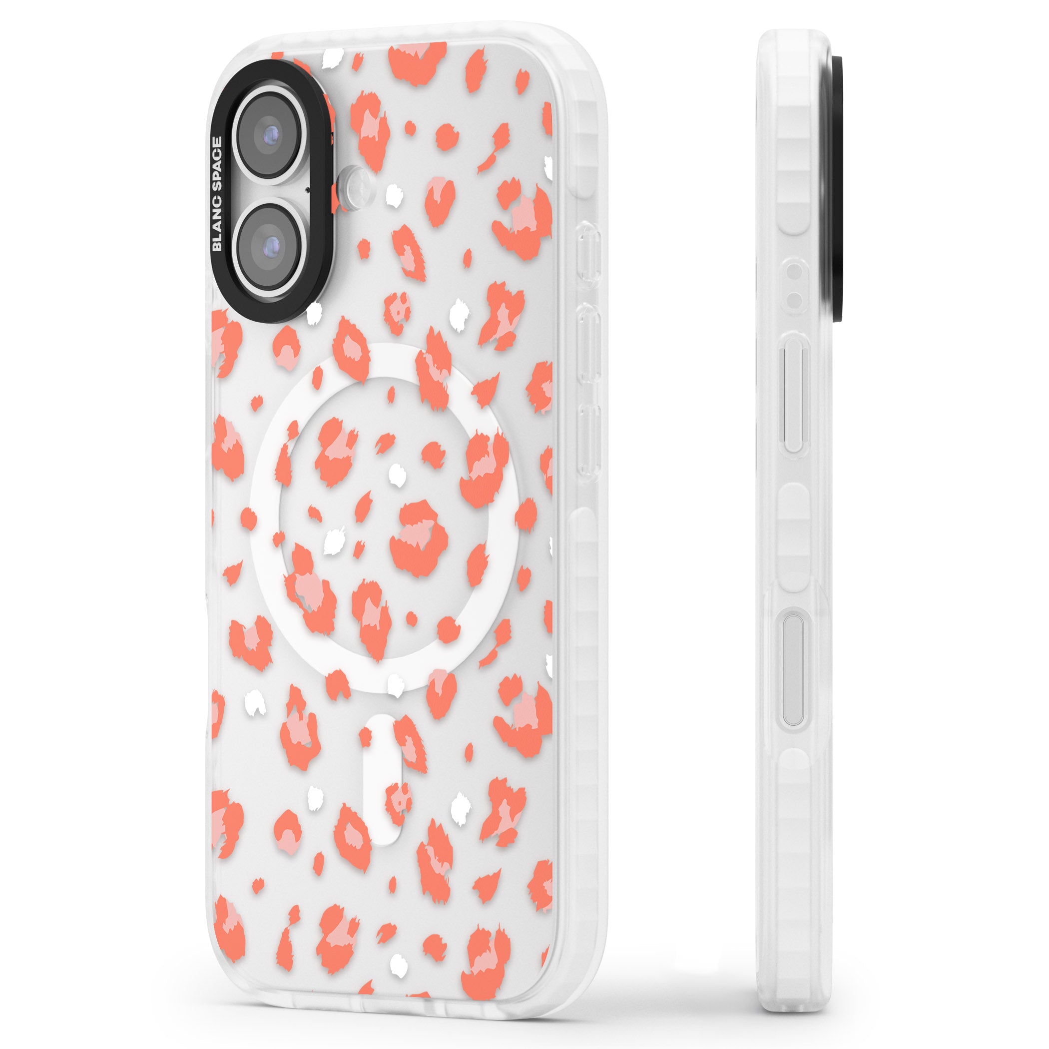 Two Colour Jaguar Transparent Animal Print iPhone 17 Impact Pro Clear Phone Case Side Profile