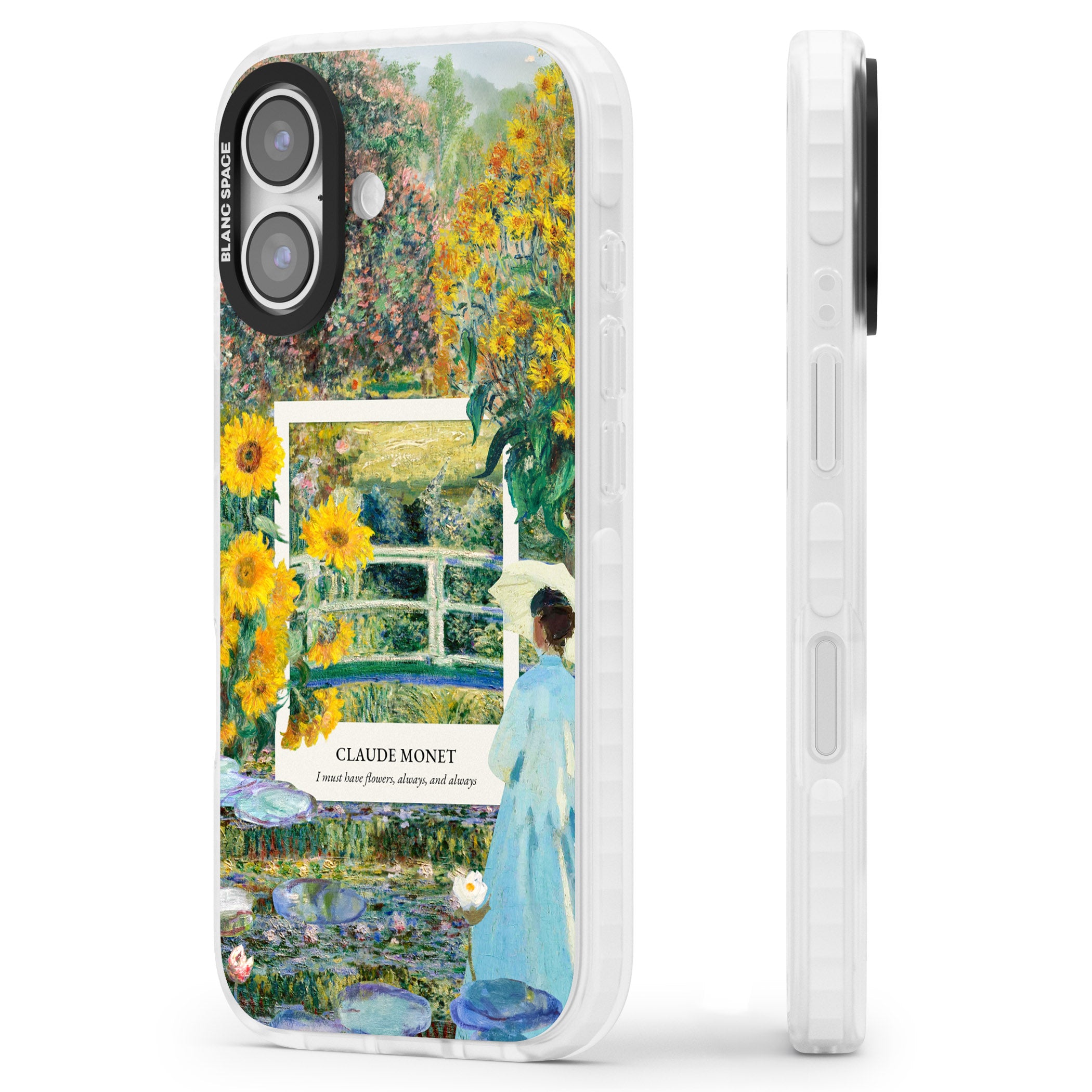 Monet Garden Bridge iPhone 17 Impact Pro Clear Phone Case Side Profile