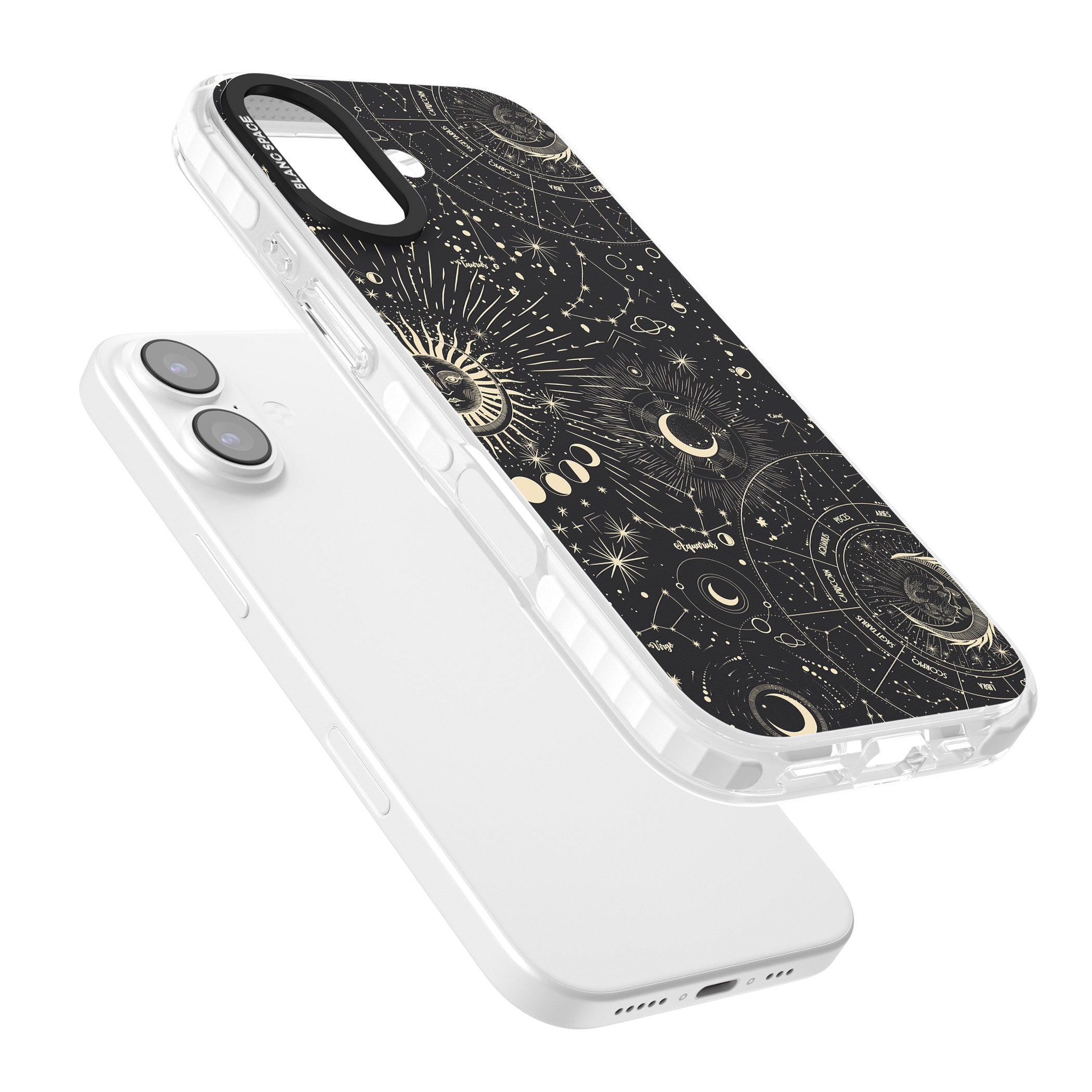 Suns & Zodiac Celestial Chart iPhone 17 Impact Pro Clear Phone Case Colours