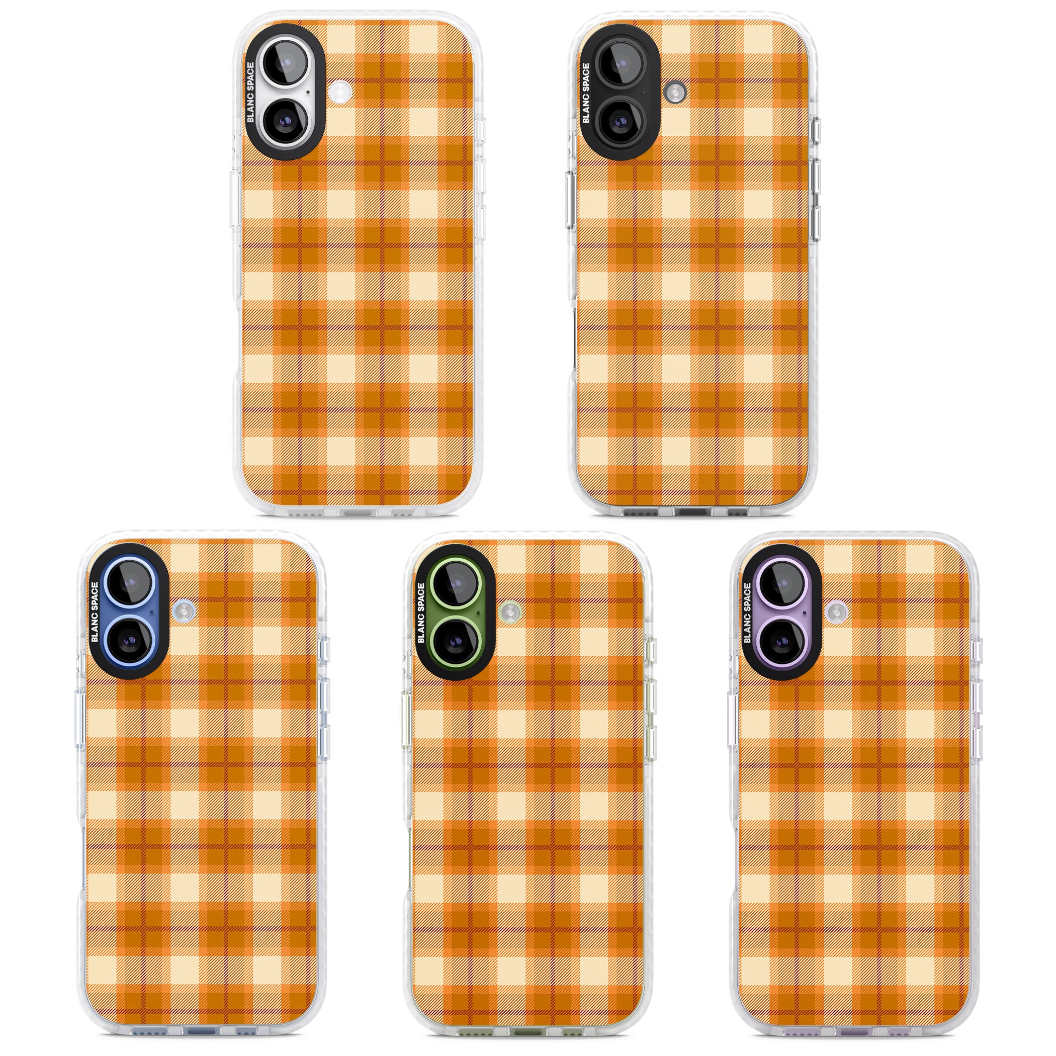 Pumpkin Plaid iPhone 17 Impact Pro Clear Phone Case APT Impact Protection
