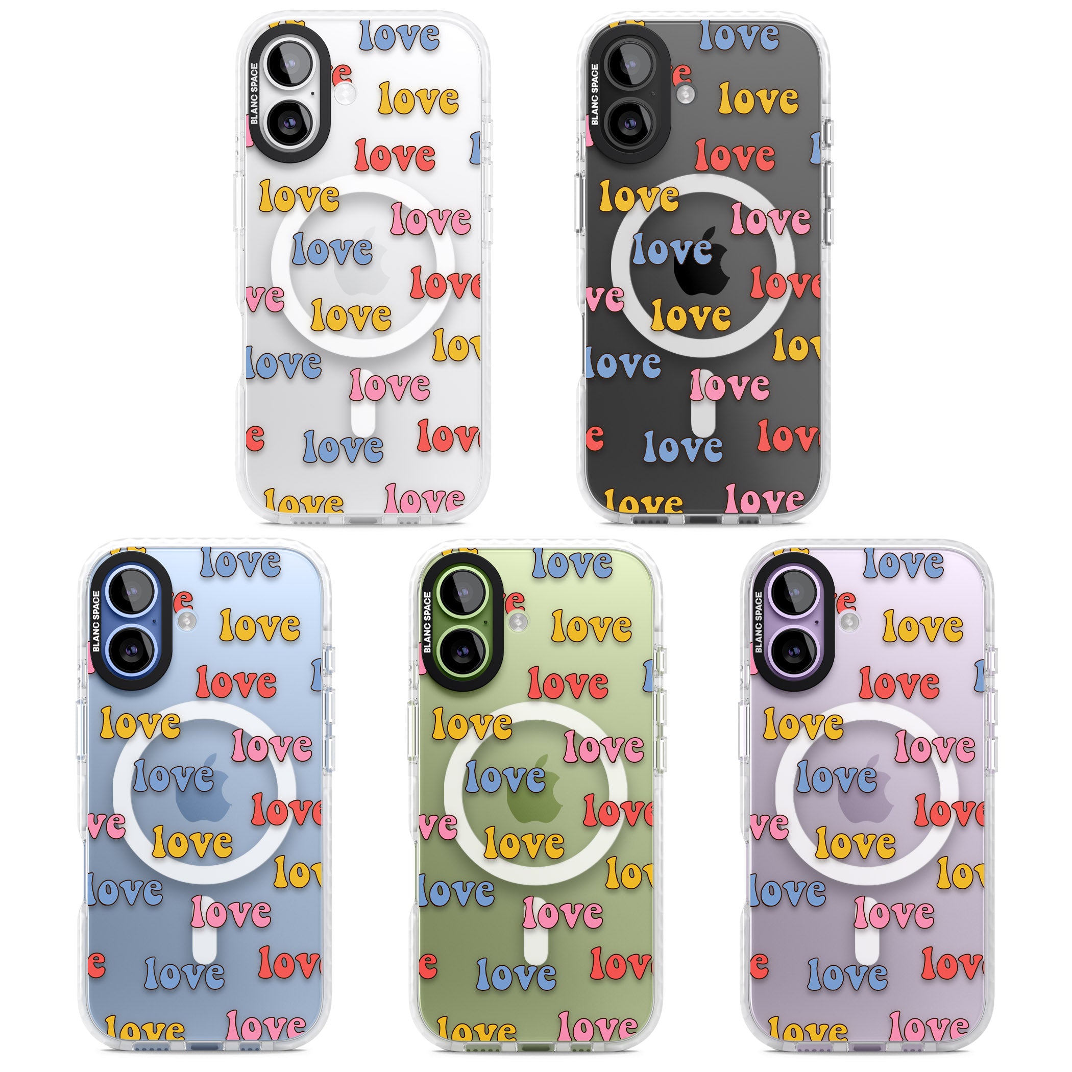 Love Pattern iPhone 17 Impact Pro Clear Phone Case APT Impact Protection