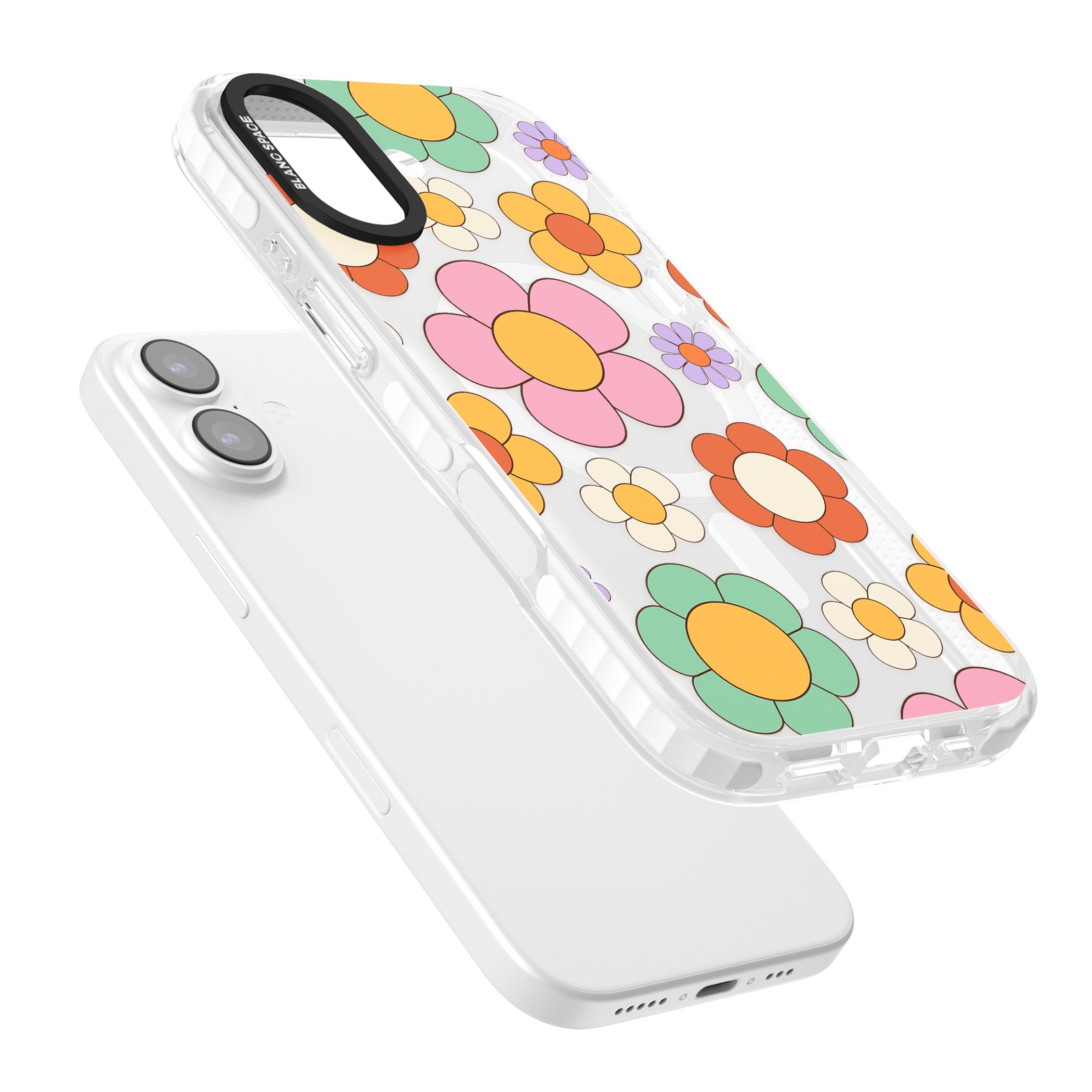 Groovy Blossoms iPhone 17 Impact Pro Clear Phone Case Colours