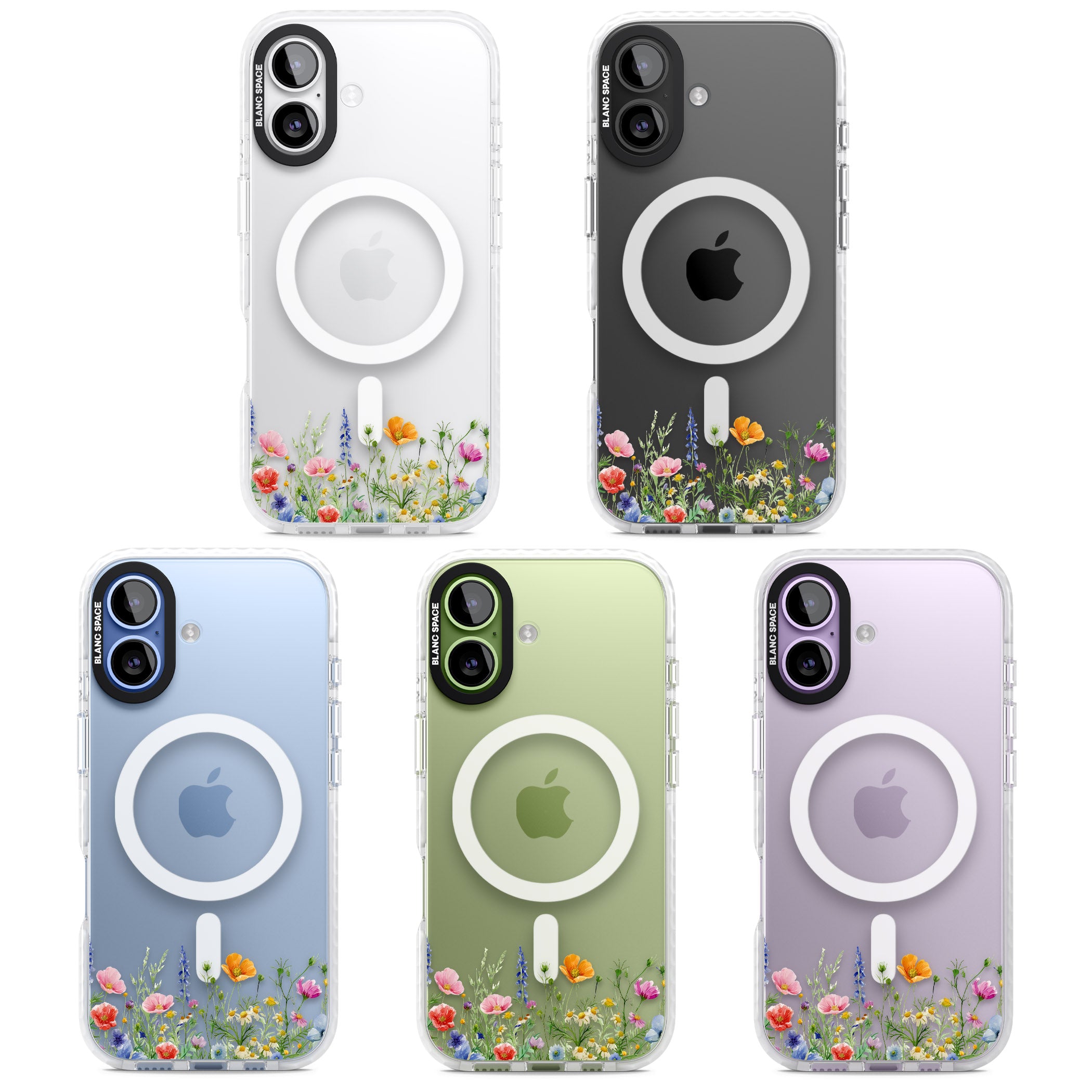 Minimal Wildflowers iPhone 17 Impact Pro Clear Phone Case APT Impact Protection