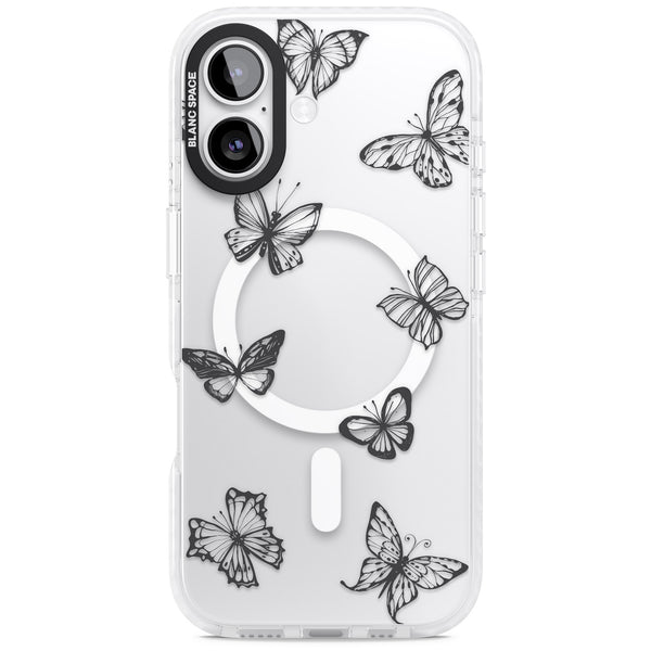 Grey Butterfly Line Pattern