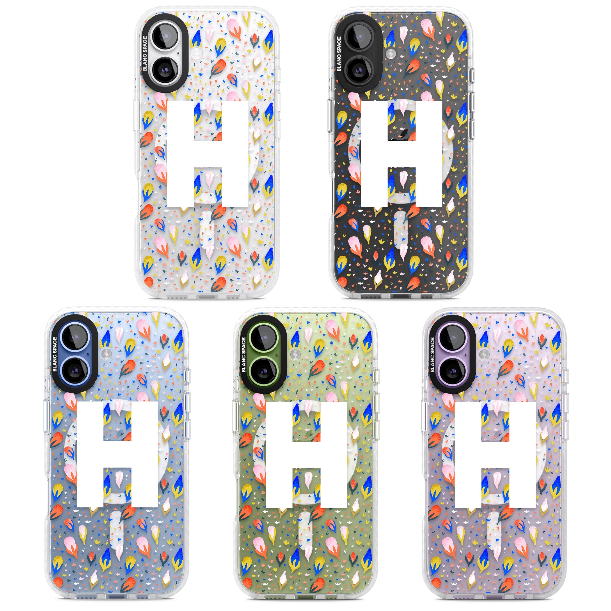 Personalised Abstract Floral Initial iPhone 17 Impact Pro Clear Phone Case APT Impact Protection