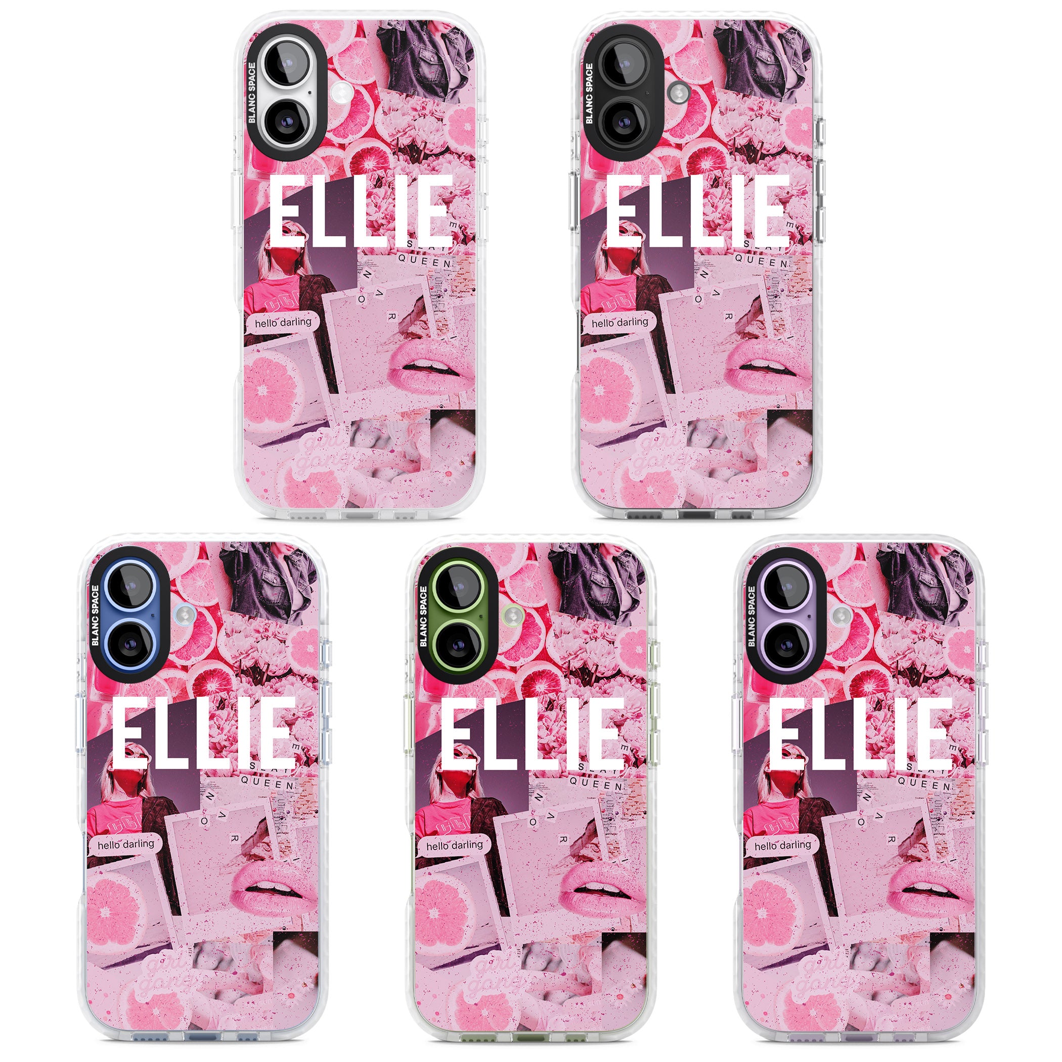 Personalised Sweet Pink Collage iPhone 17 Impact Pro Clear Phone Case APT Impact Protection