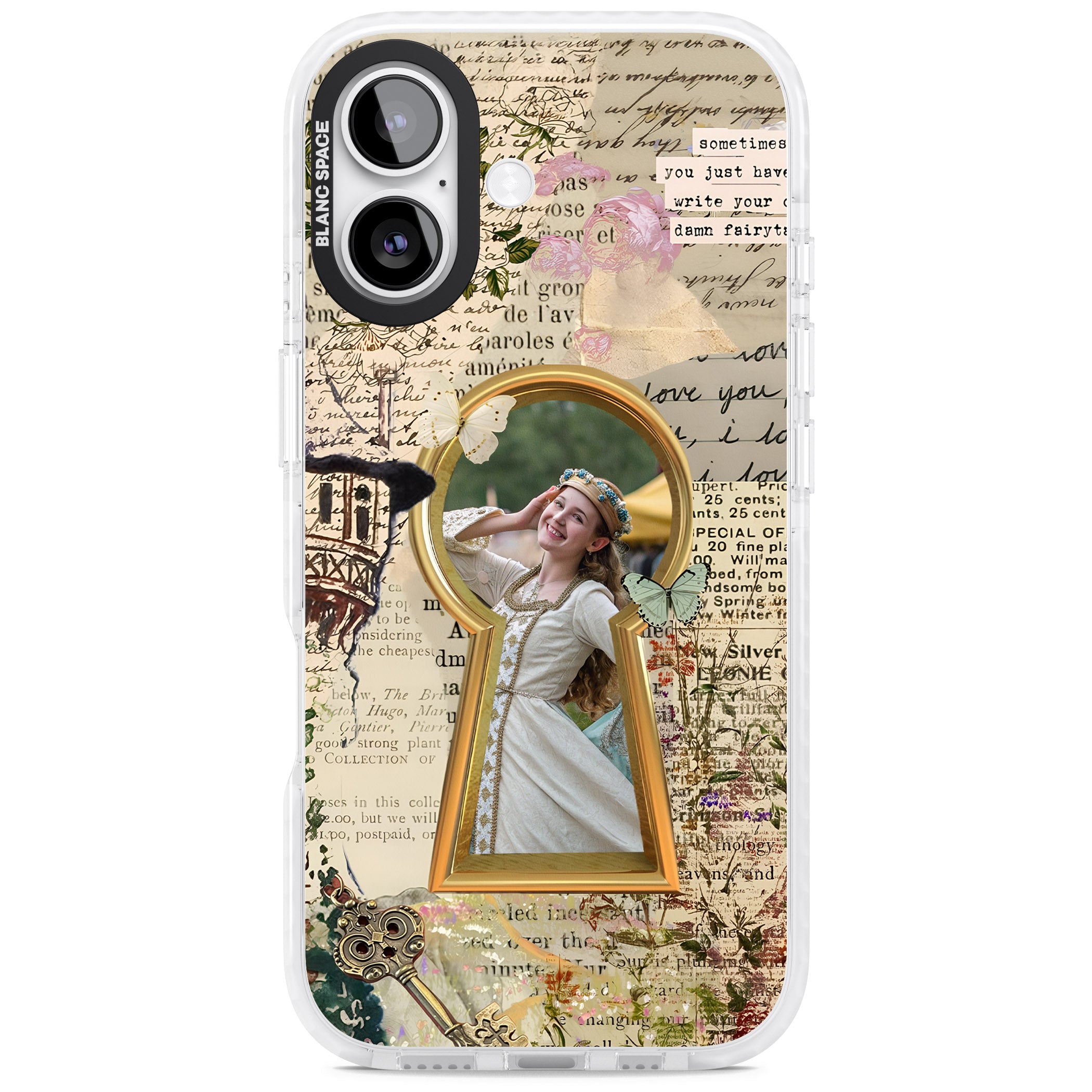 Personalised Bookpage Keyhole Frame iPhone 17 Impact Pro Clear Phone Case