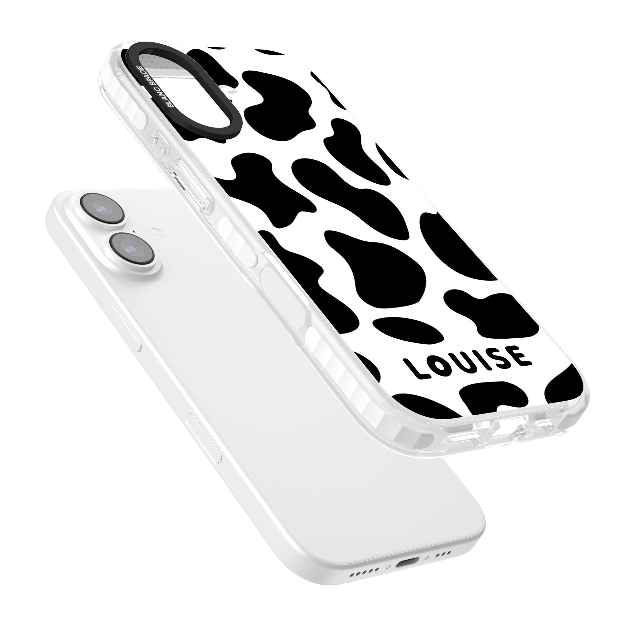 Personalised Cow Print iPhone 17 Impact Pro Clear Phone Case Colours