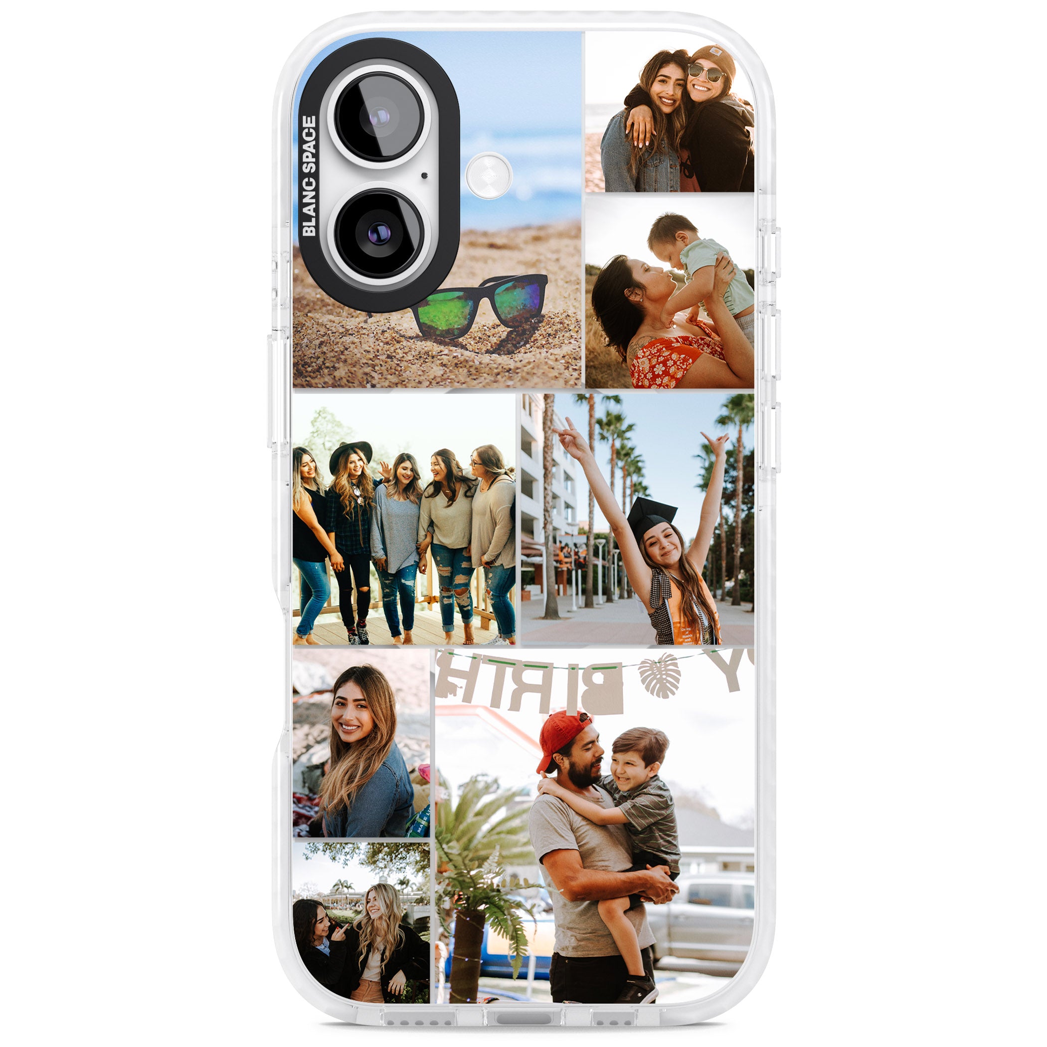 Personalised Photo Grid iPhone 17 Impact Pro Clear Phone Case