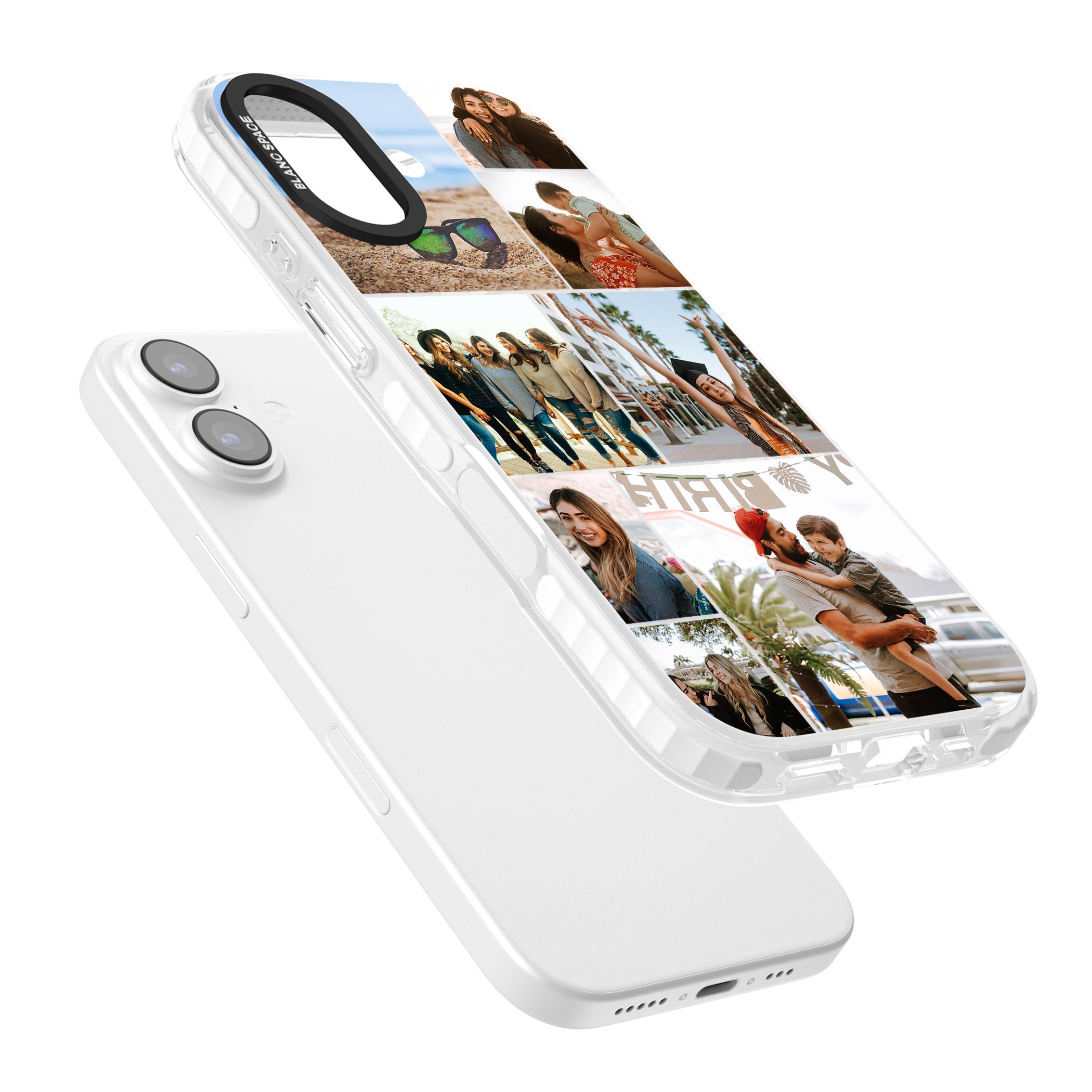 Personalised Photo Grid iPhone 17 Impact Pro Clear Phone Case Colours