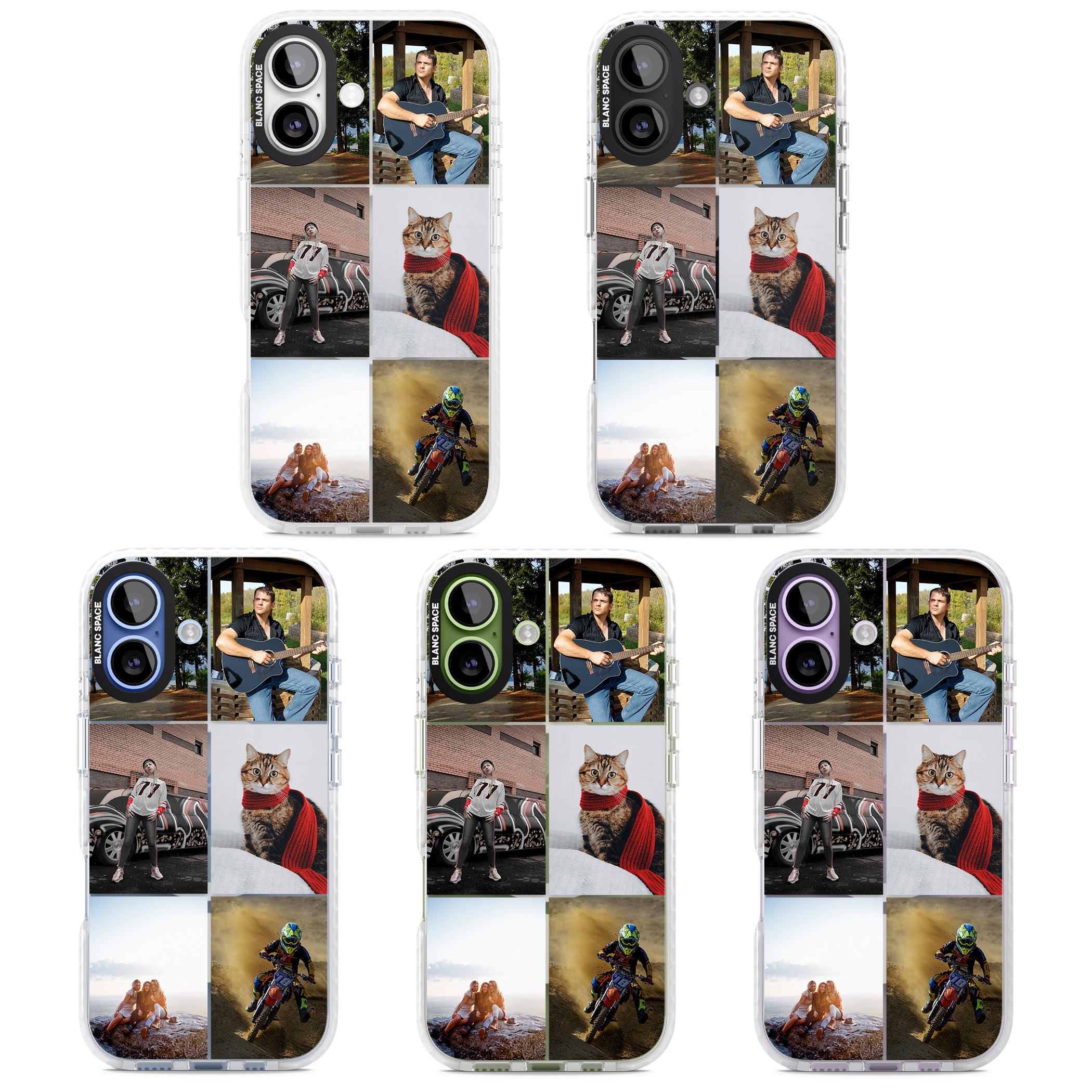 Personalised 6 Photo Grid iPhone 17 Impact Pro Clear Phone Case APT Impact Protection