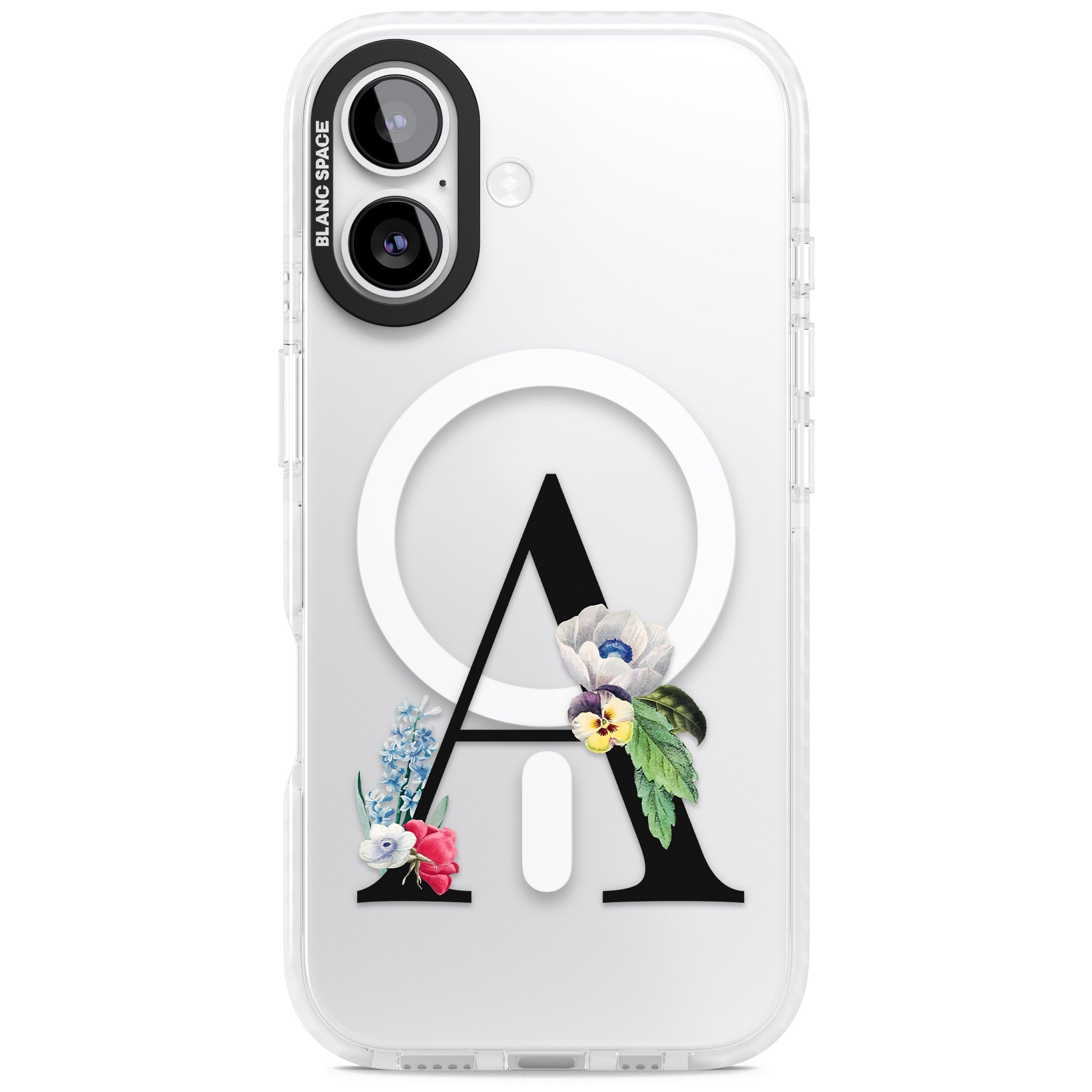 Personalised Floral Initial iPhone 17 Impact Pro Clear Phone Case