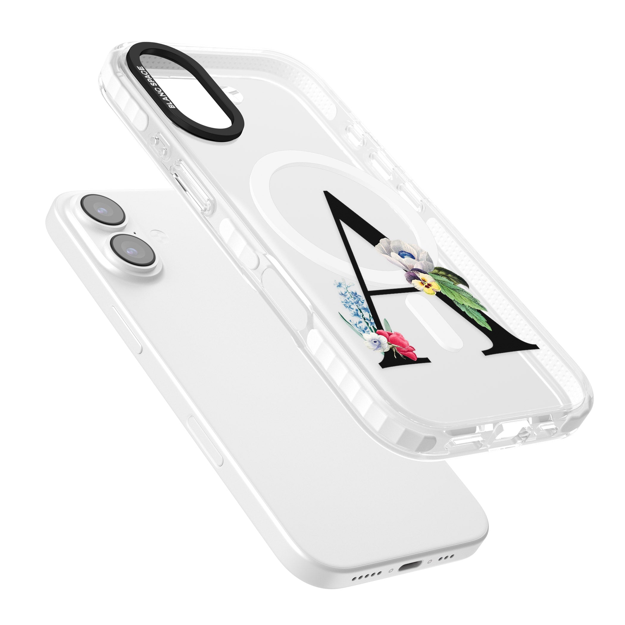 Personalised Floral Initial iPhone 17 Impact Pro Clear Phone Case Colours