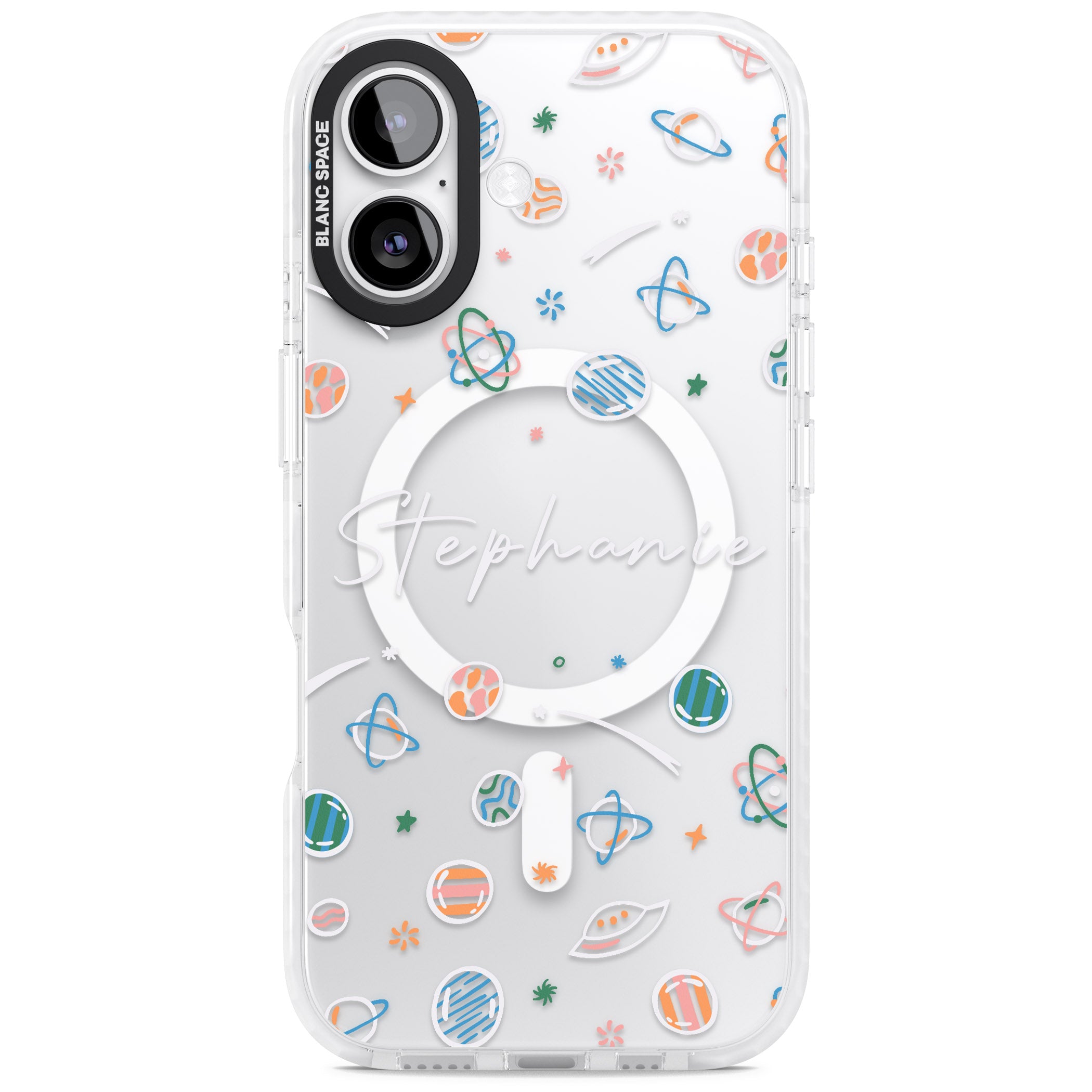 Personalised Space Pattern iPhone 17 Impact Pro Clear Phone Case