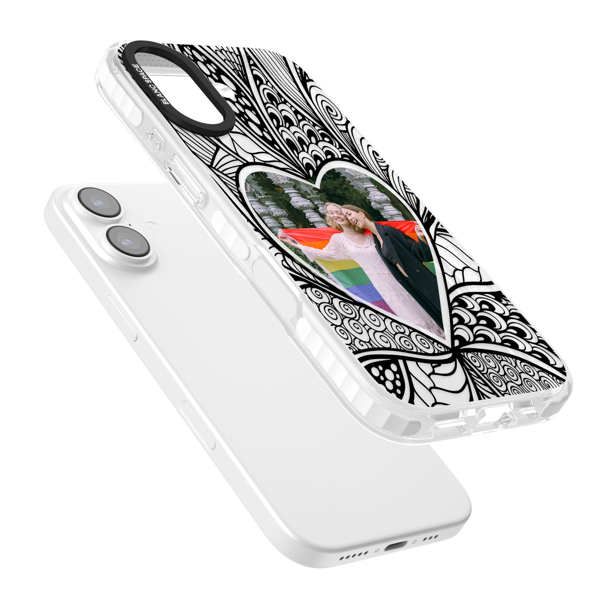Personalised Henna Heart Photo Case iPhone 17 Impact Pro Clear Phone Case Colours