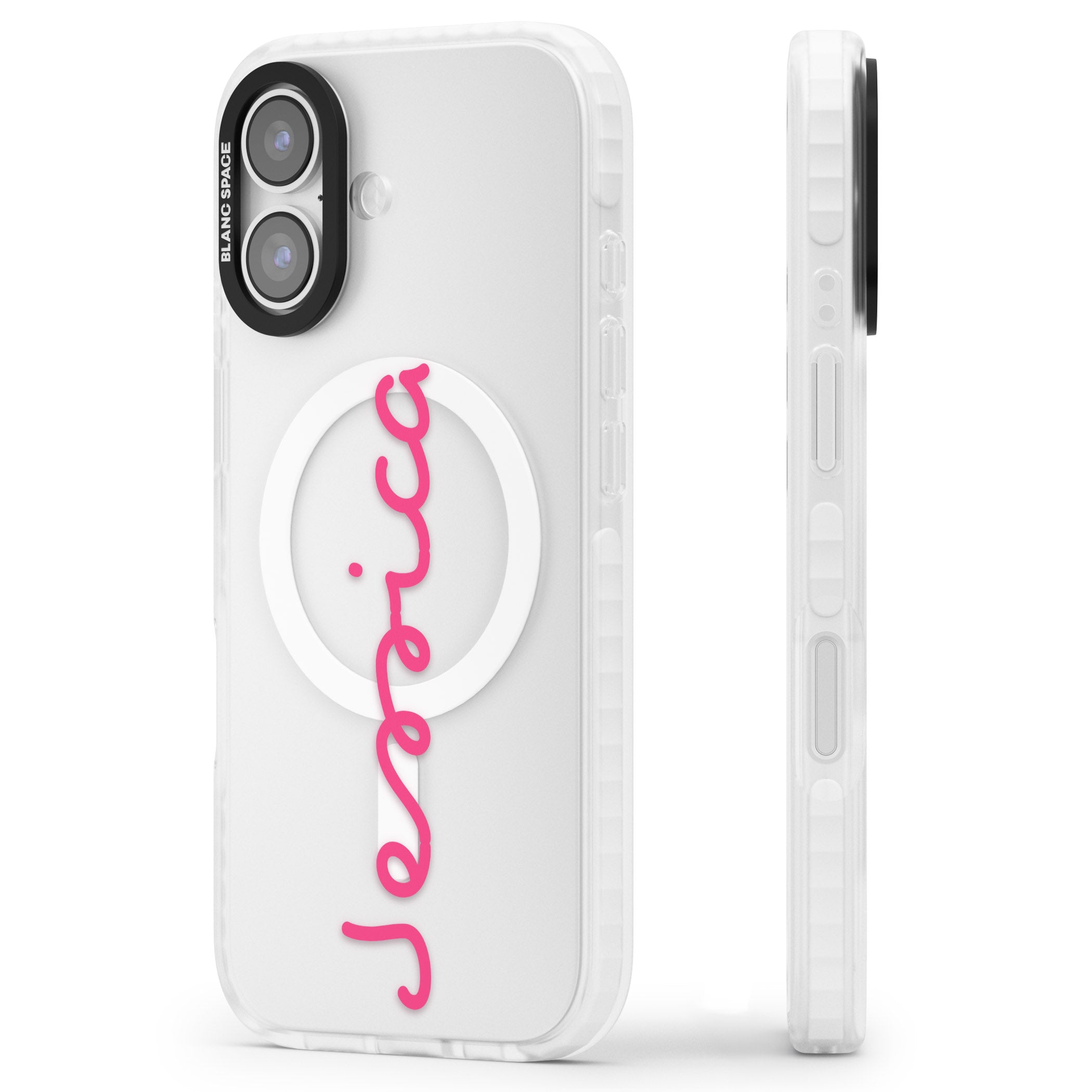 Personalised Summer Name iPhone 17 Impact Pro Clear Phone Case Side Profile