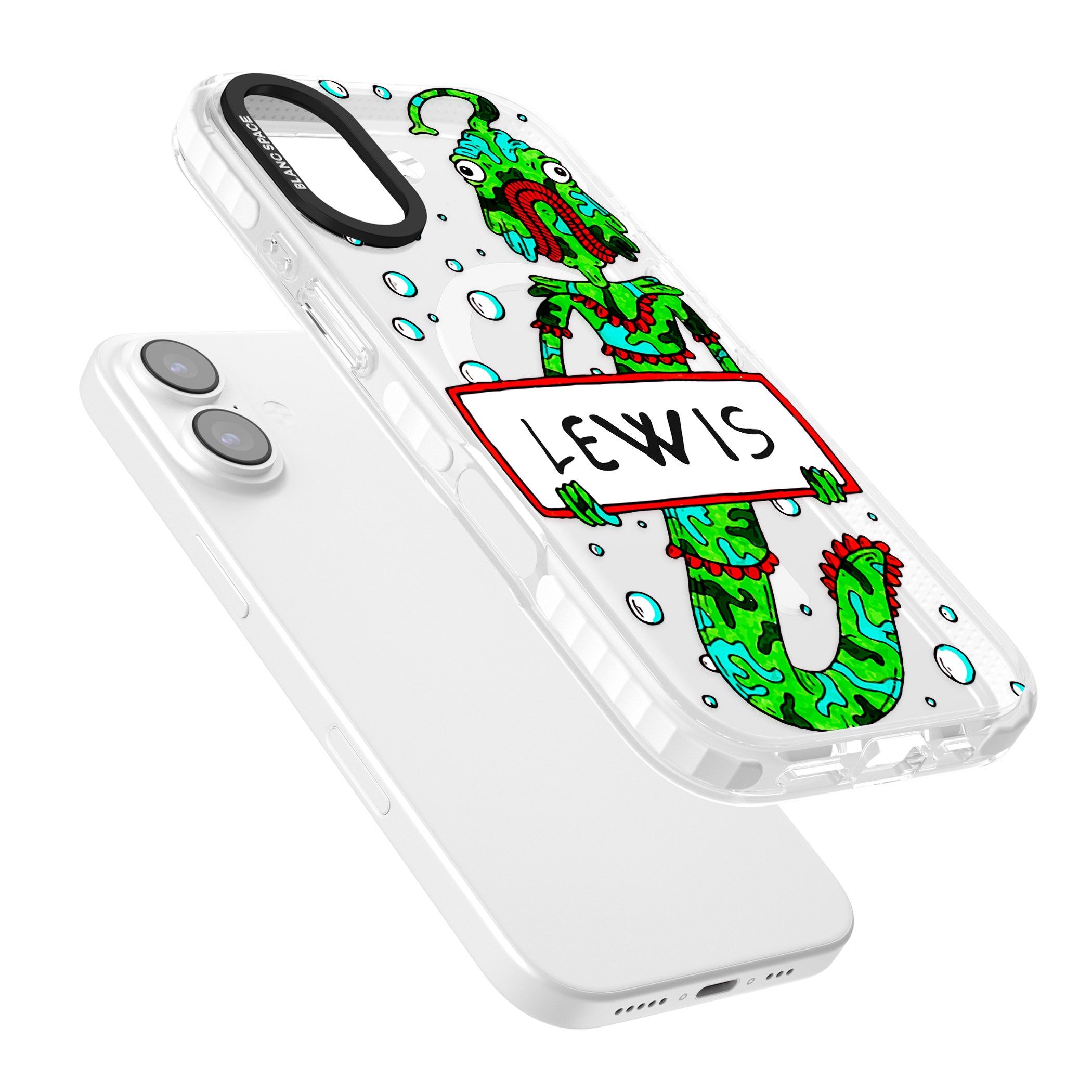 Personalised Fish Boy iPhone 17 Impact Pro Clear Phone Case Colours