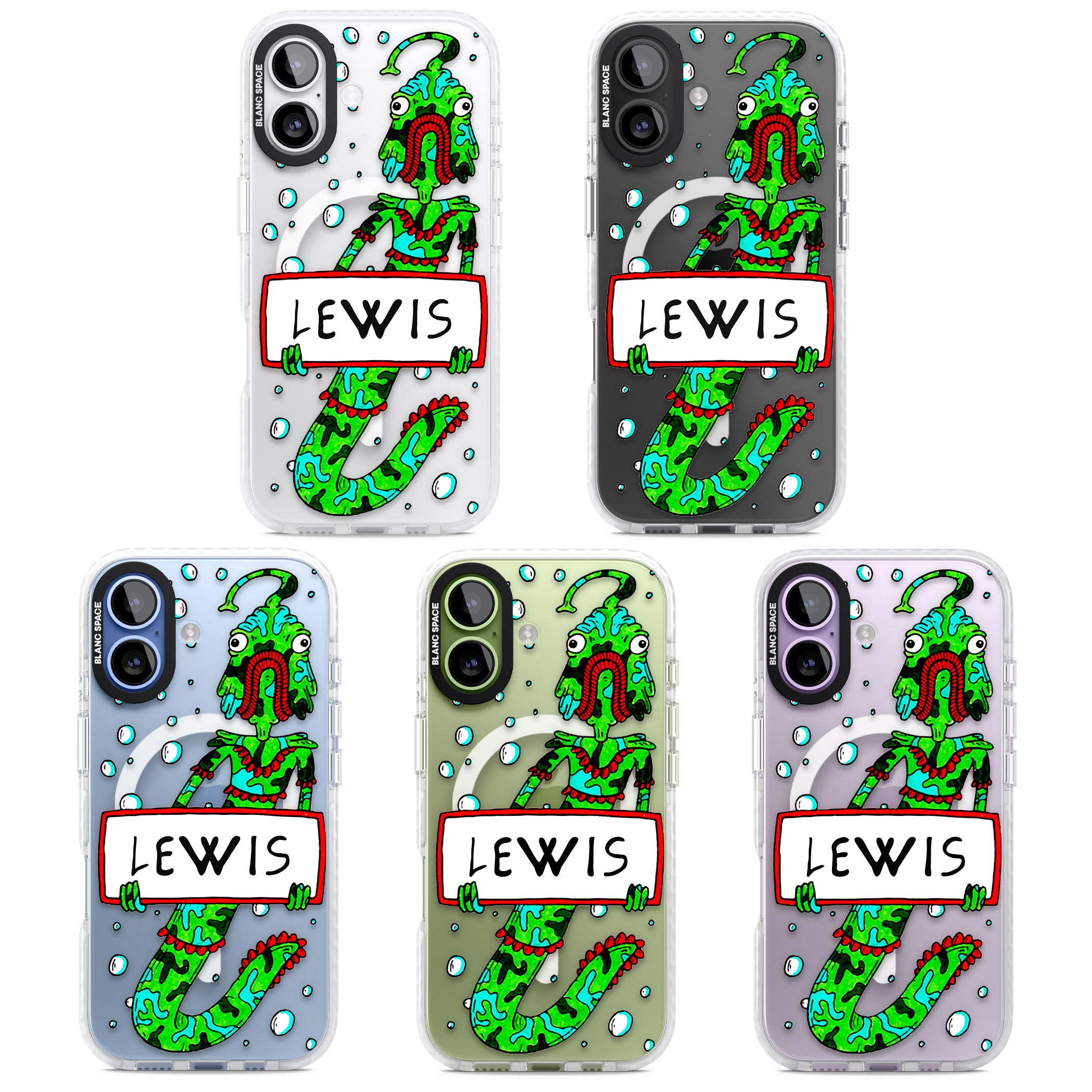 Personalised Fish Boy iPhone 17 Impact Pro Clear Phone Case APT Impact Protection