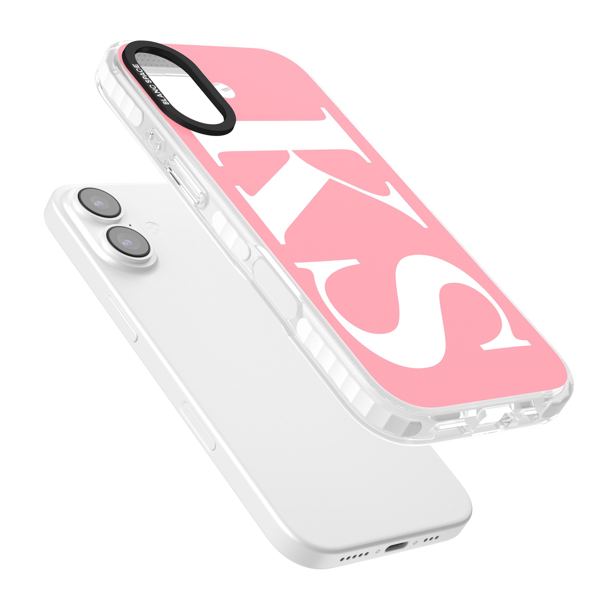 Personalised White & Pink Letters iPhone 17 Impact Pro Clear Phone Case Colours