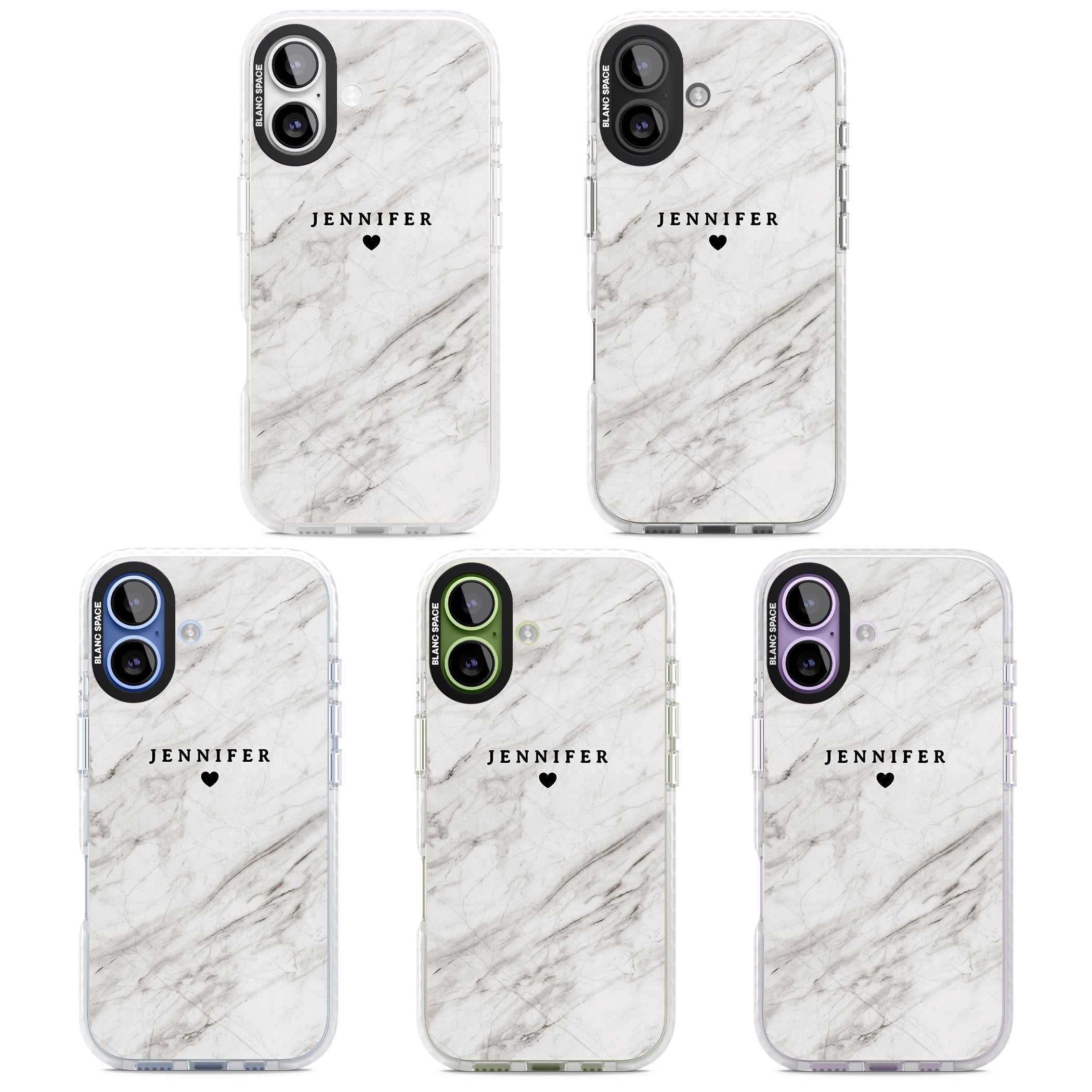 Personalised Light Grey Marble iPhone 17 Impact Pro Clear Phone Case APT Impact Protection