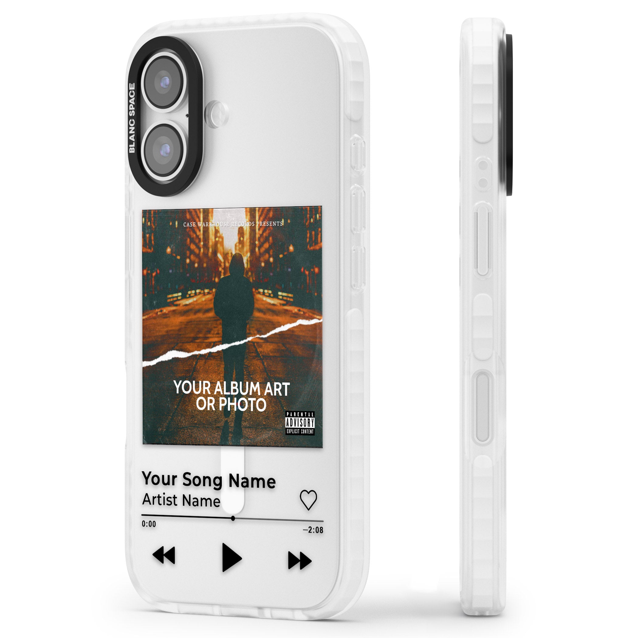 Personalised Album Art iPhone 17 Impact Pro Clear Phone Case Side Profile