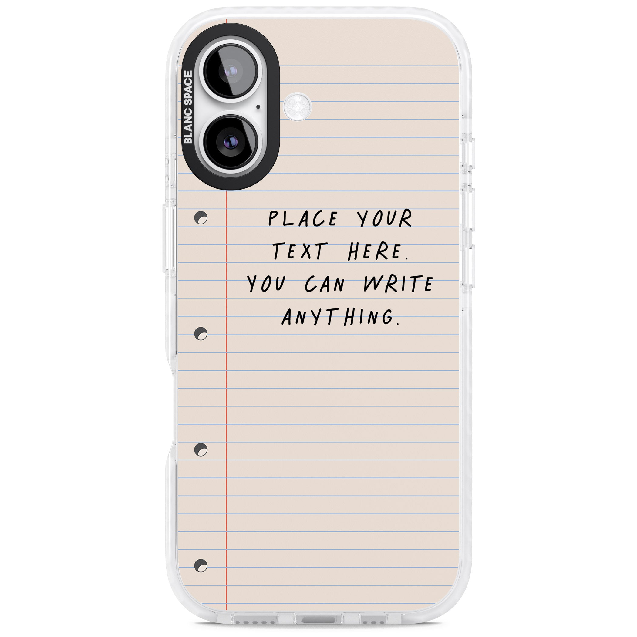 Personalised Lined Paper iPhone 17 Impact Pro Clear Phone Case