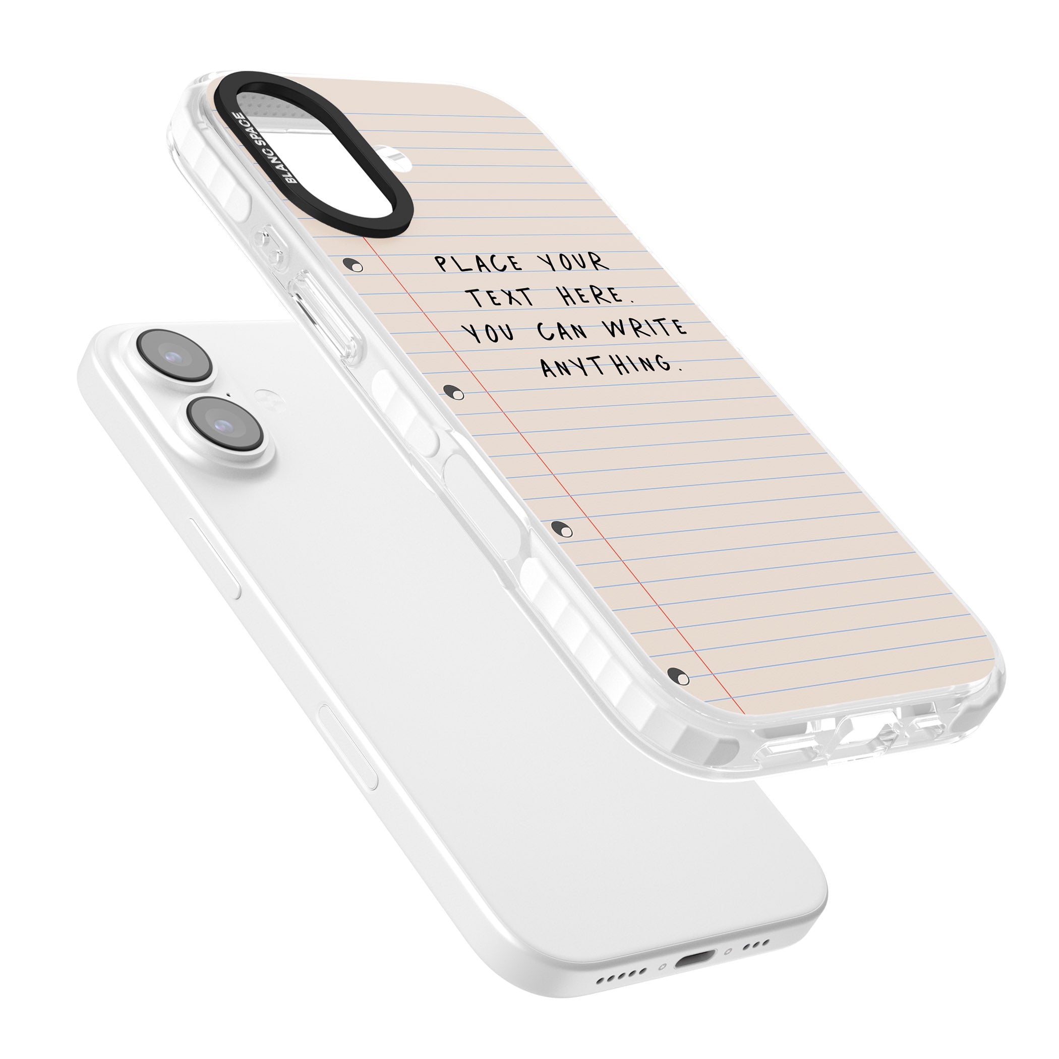 Personalised Lined Paper iPhone 17 Impact Pro Clear Phone Case Colours