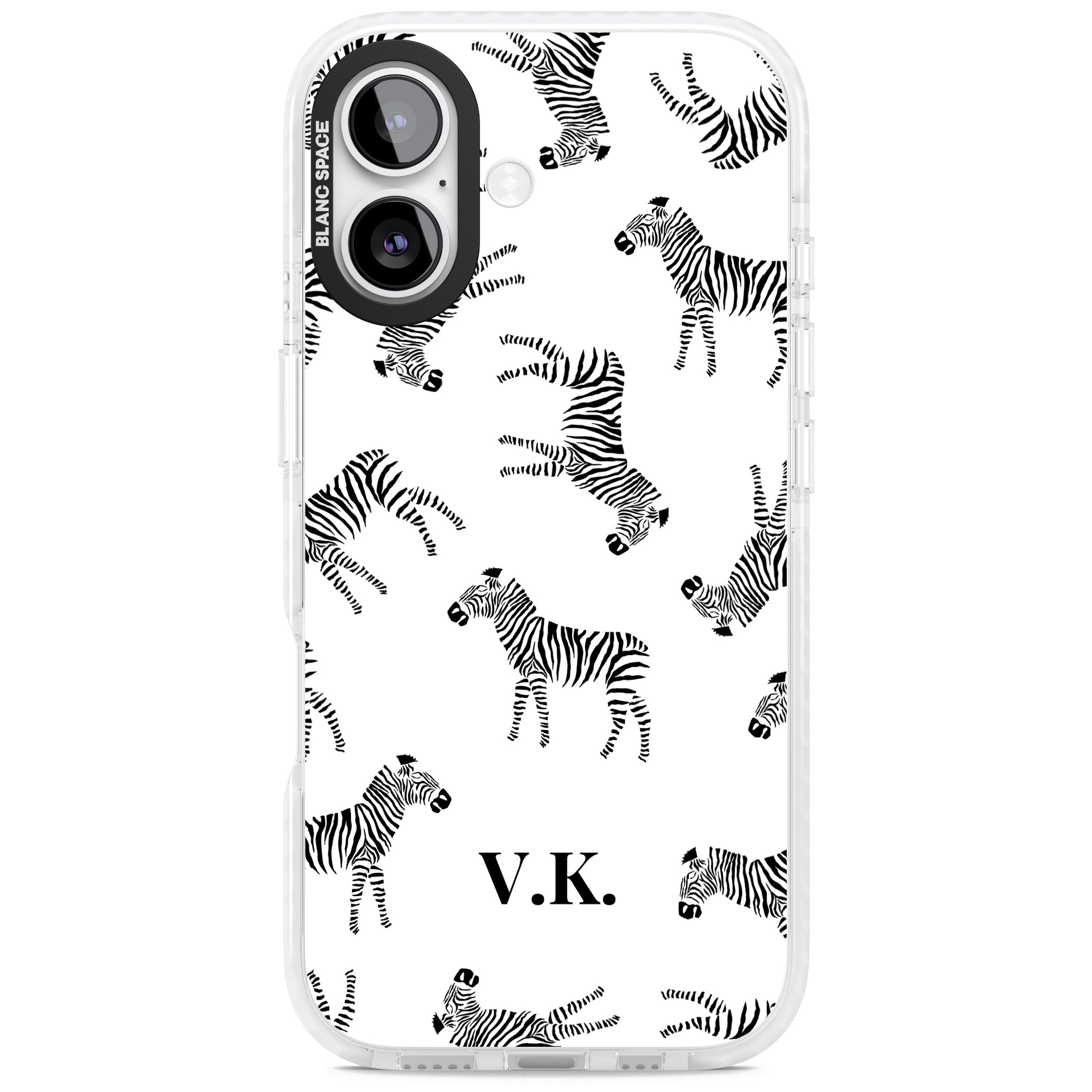 Personalised Zebra Pattern iPhone 17 Impact Pro Clear Phone Case