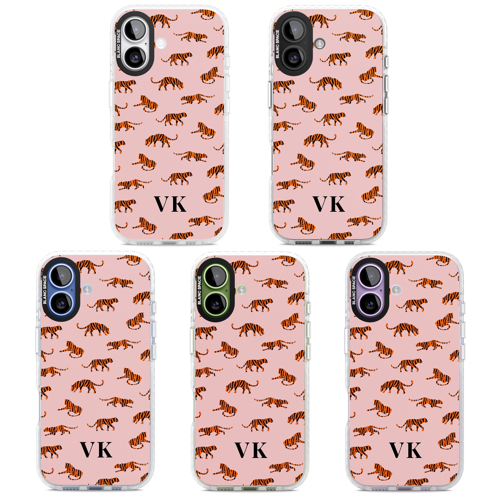 Personalised Pink Safari Tiger Pattern iPhone 17 Impact Pro Clear Phone Case APT Impact Protection