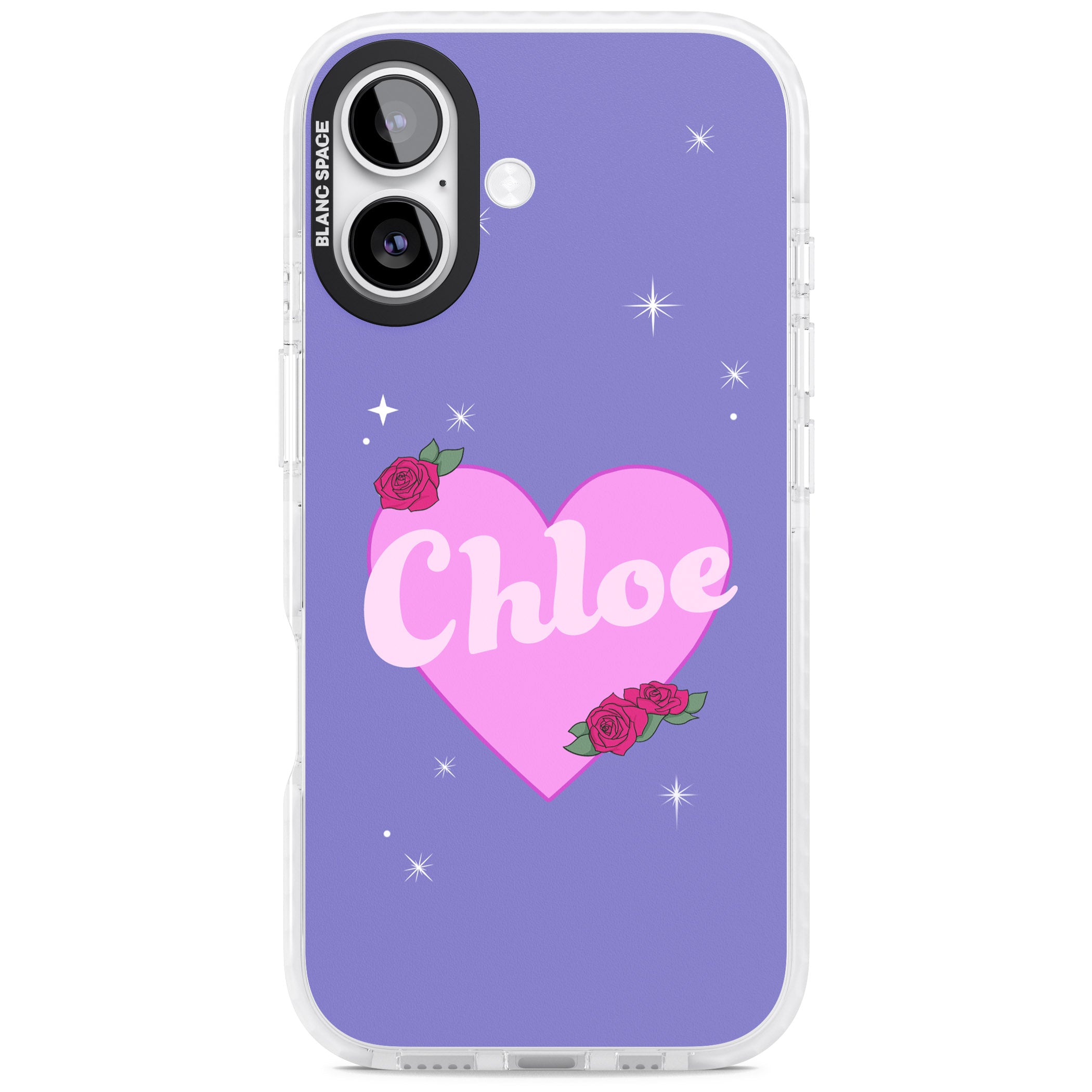 Personalised Glamorous Love Heart iPhone 17 Impact Pro Clear Phone Case