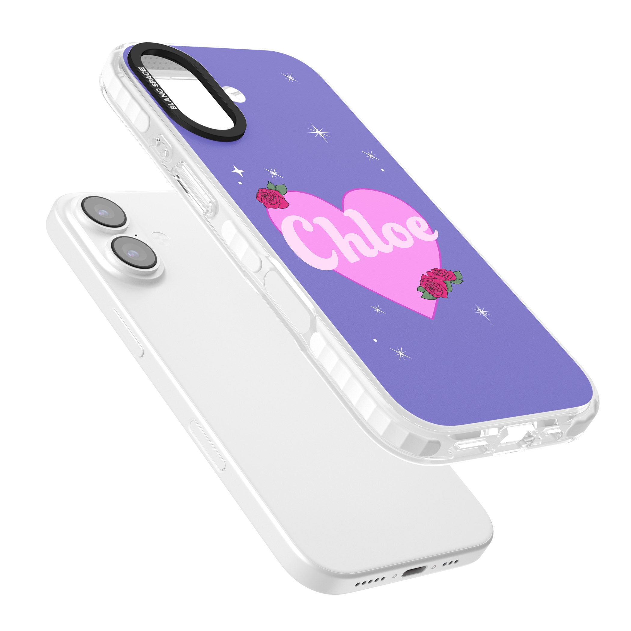 Personalised Glamorous Love Heart iPhone 17 Impact Pro Clear Phone Case Colours