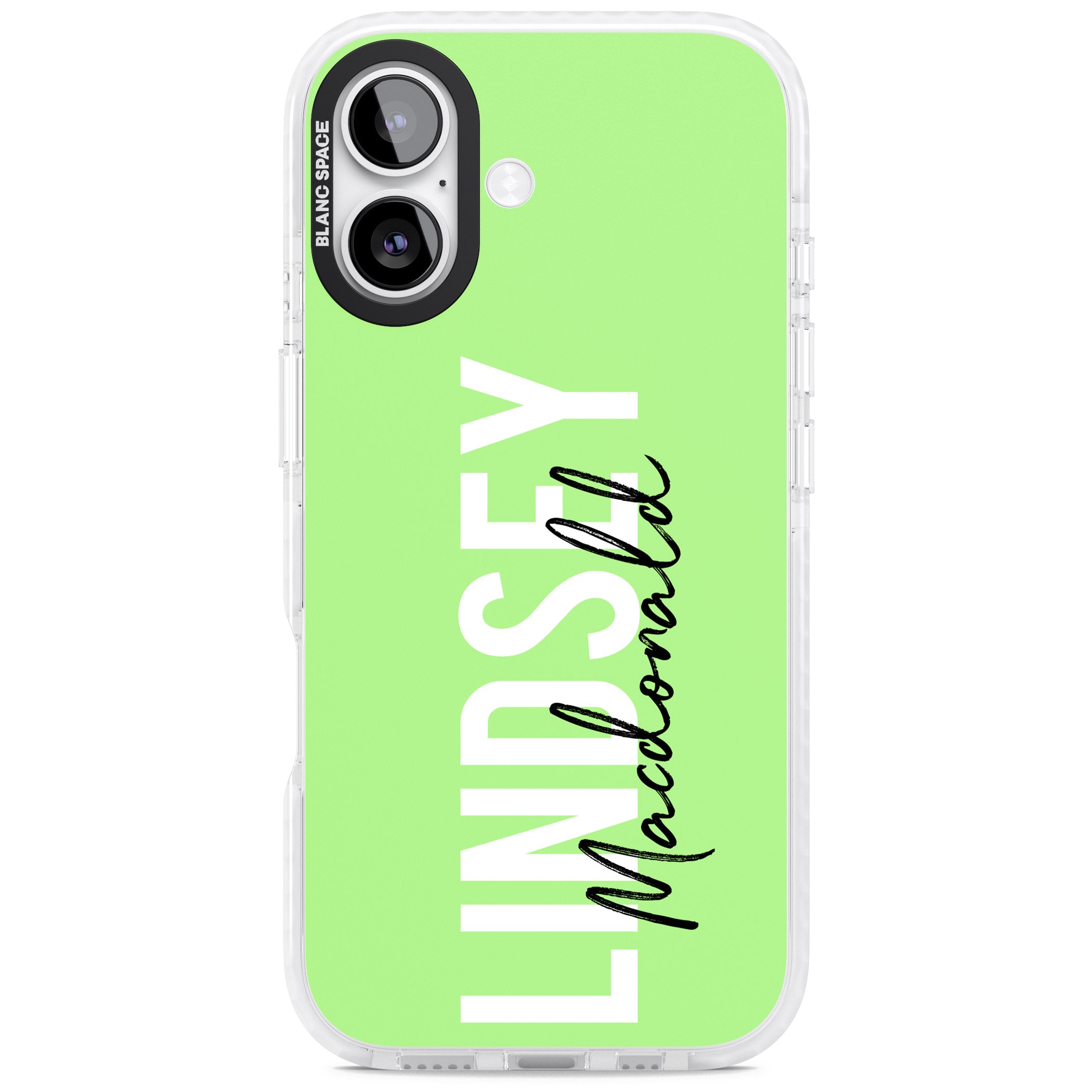 Personalised Bold Name: Lime iPhone 17 Impact Pro Clear Phone Case