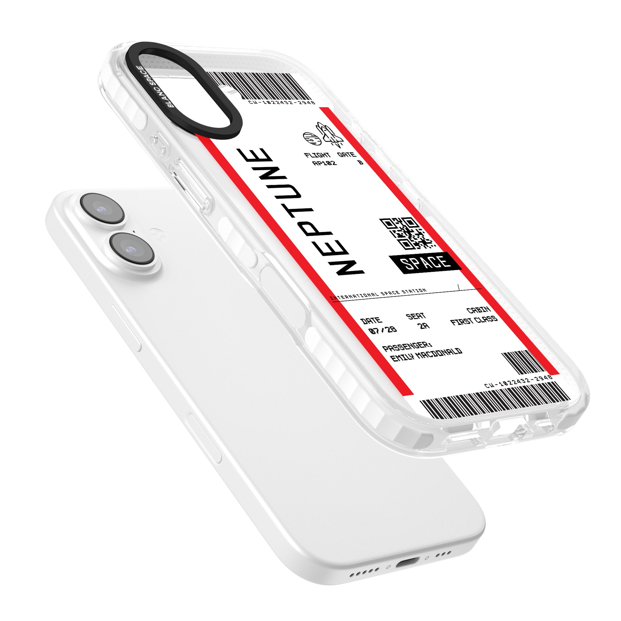 Personalised Neptune Travel Ticket iPhone 17 Impact Pro Clear Phone Case Colours