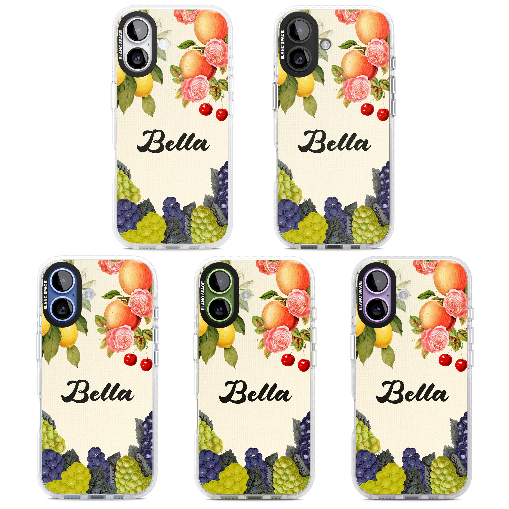 Personalised Vintage Fruits iPhone 17 Impact Pro Clear Phone Case APT Impact Protection