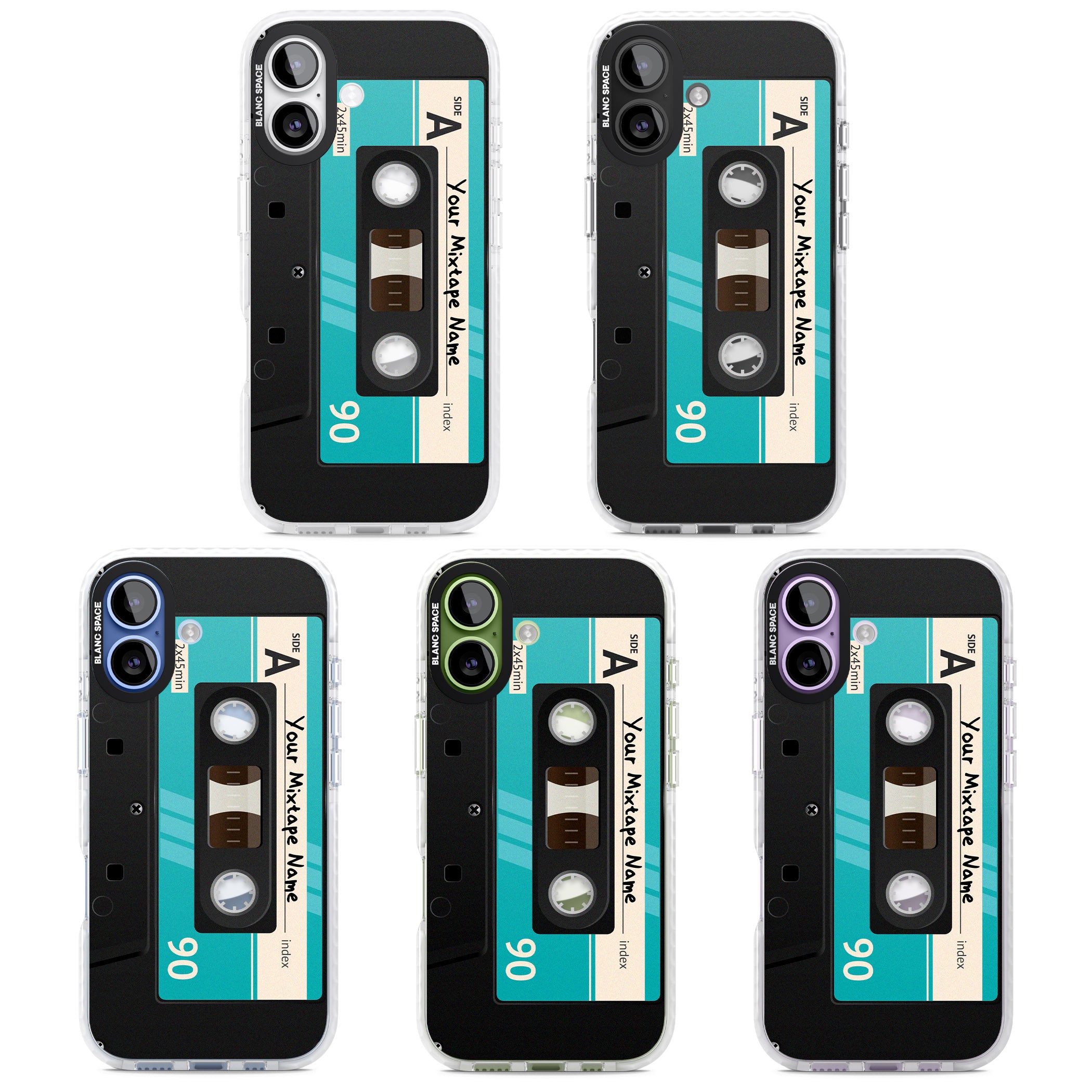 Personalised Retro Mixtape Dark iPhone 17 Impact Pro Clear Phone Case APT Impact Protection