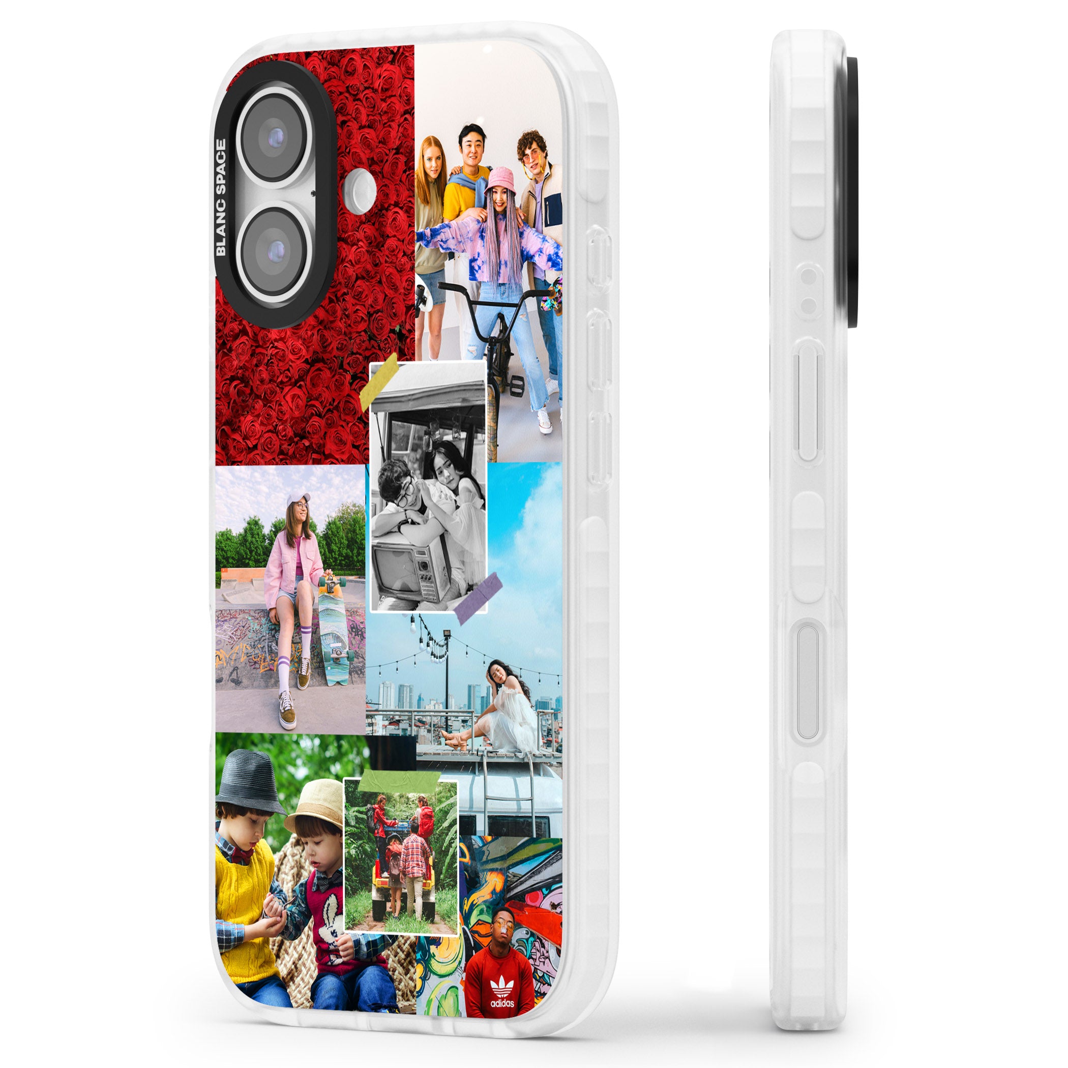 Personalised Photo Collage iPhone 17 Impact Pro Clear Phone Case Side Profile