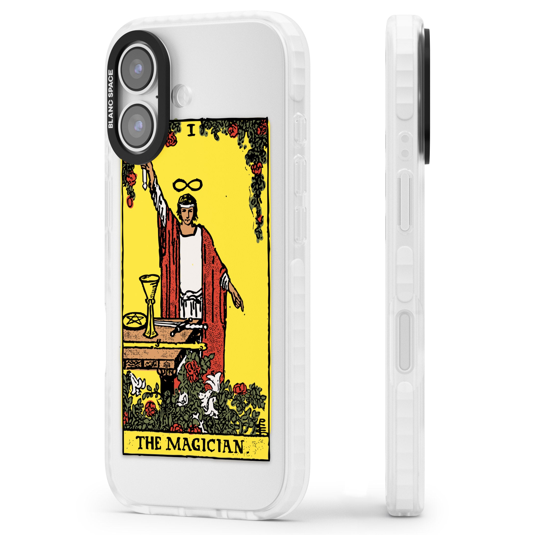 Personalised The Magician Tarot Card (Color) iPhone 17 Impact Pro Clear Phone Case Side Profile