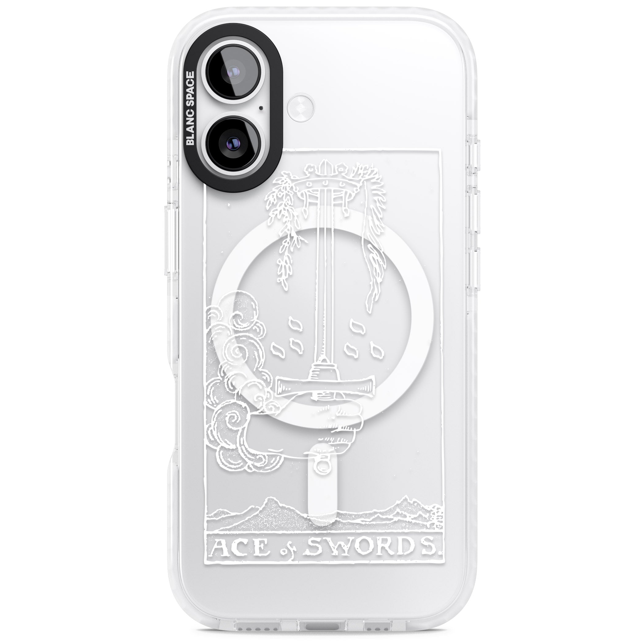 Personalised Ace Of Swords Tarot Card (White) iPhone 17 Impact Pro Clear Phone Case